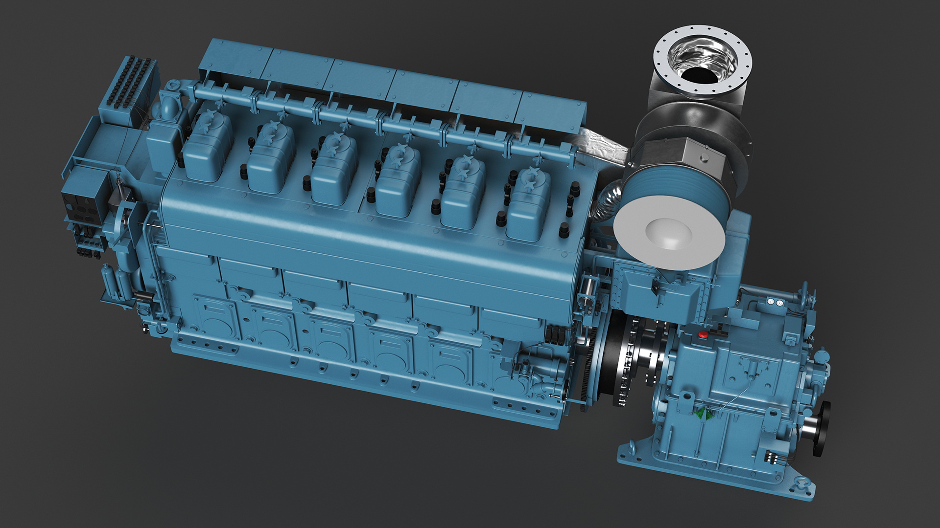 Marine Propulsion Engine Blue 3D model