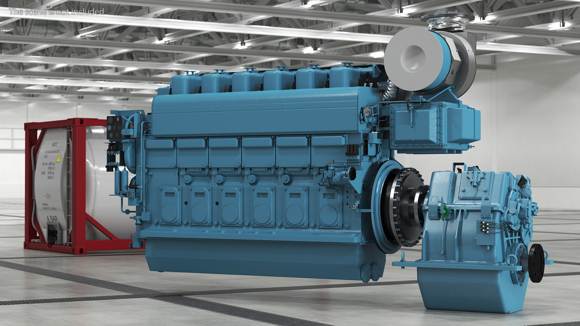 Marine Propulsion Engine Blue 3D model