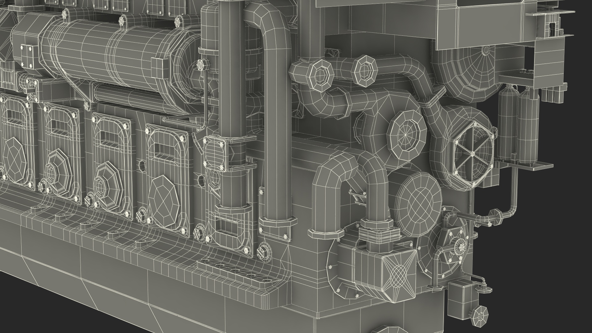 Marine Propulsion Engine Blue 3D model