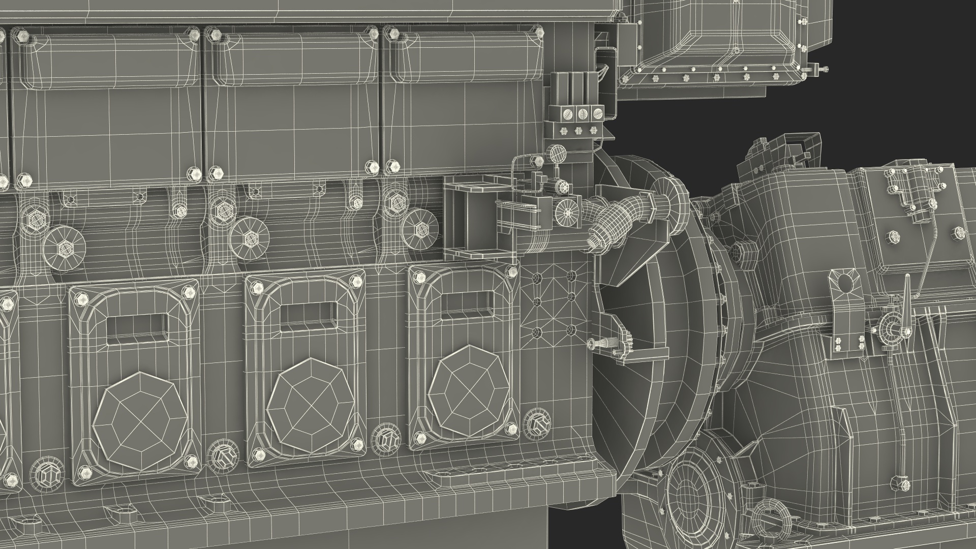 Marine Propulsion Engine Blue 3D model