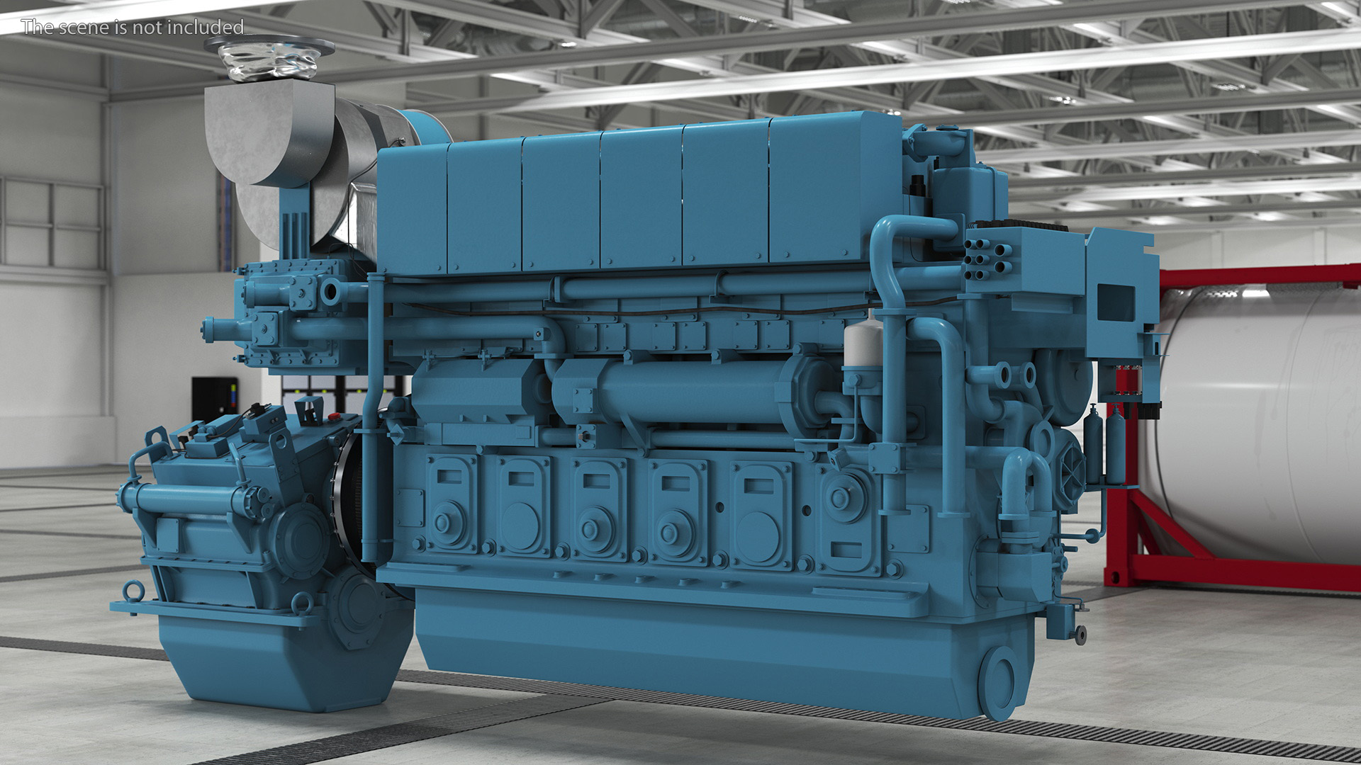 Marine Propulsion Engine Blue 3D model
