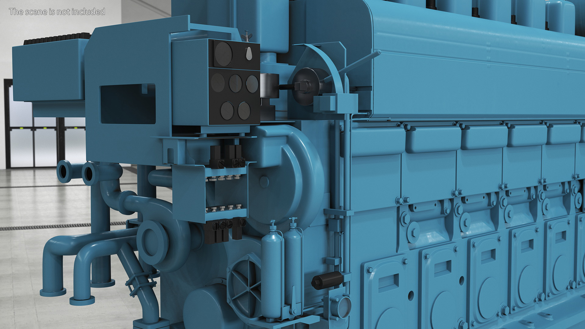 Marine Propulsion Engine Blue 3D model