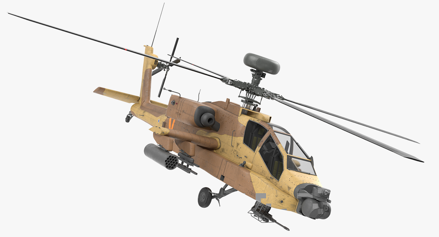 3D model AH 64D Apache Longbow Israel Rigged
