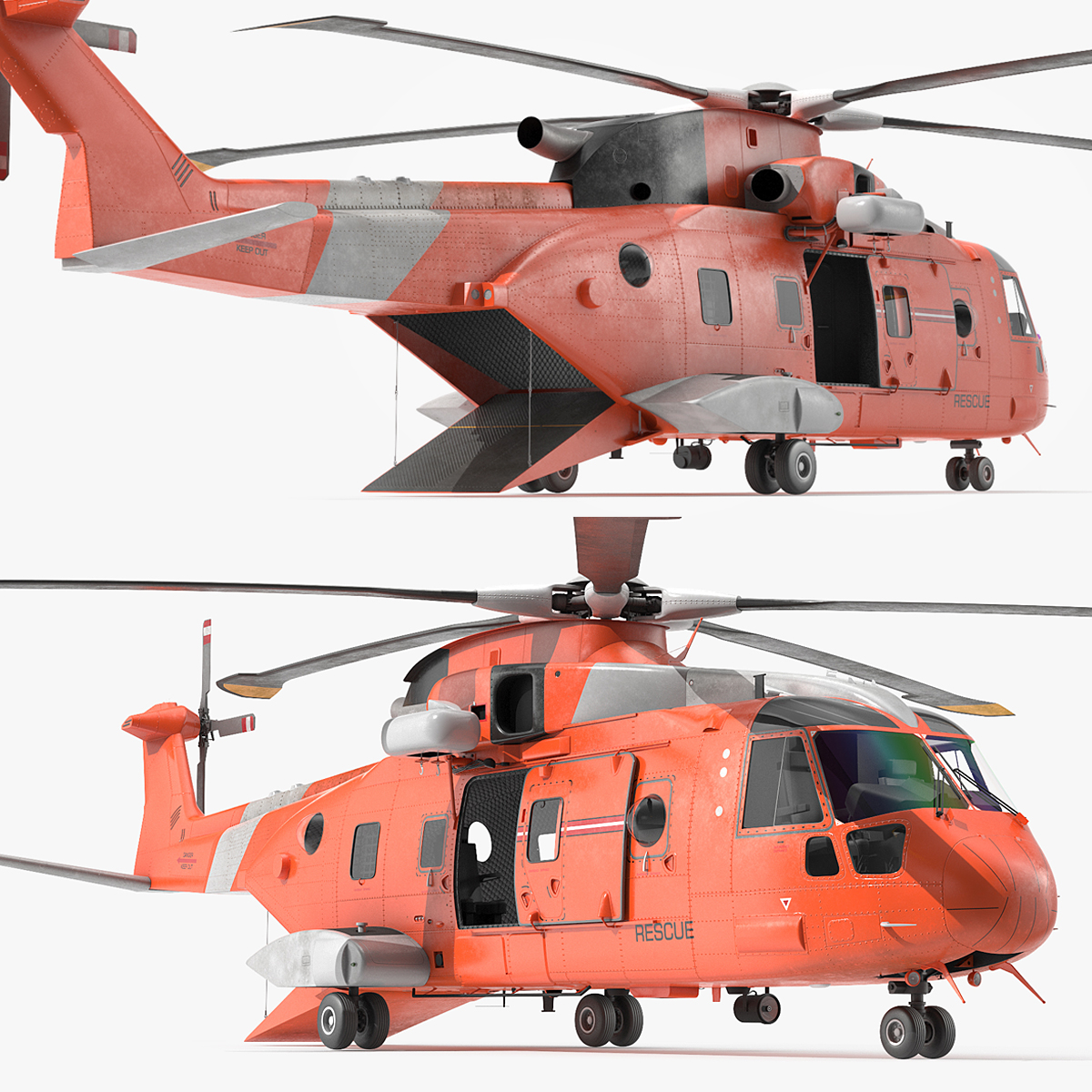 Search and Rescue Chopper 3D model preview