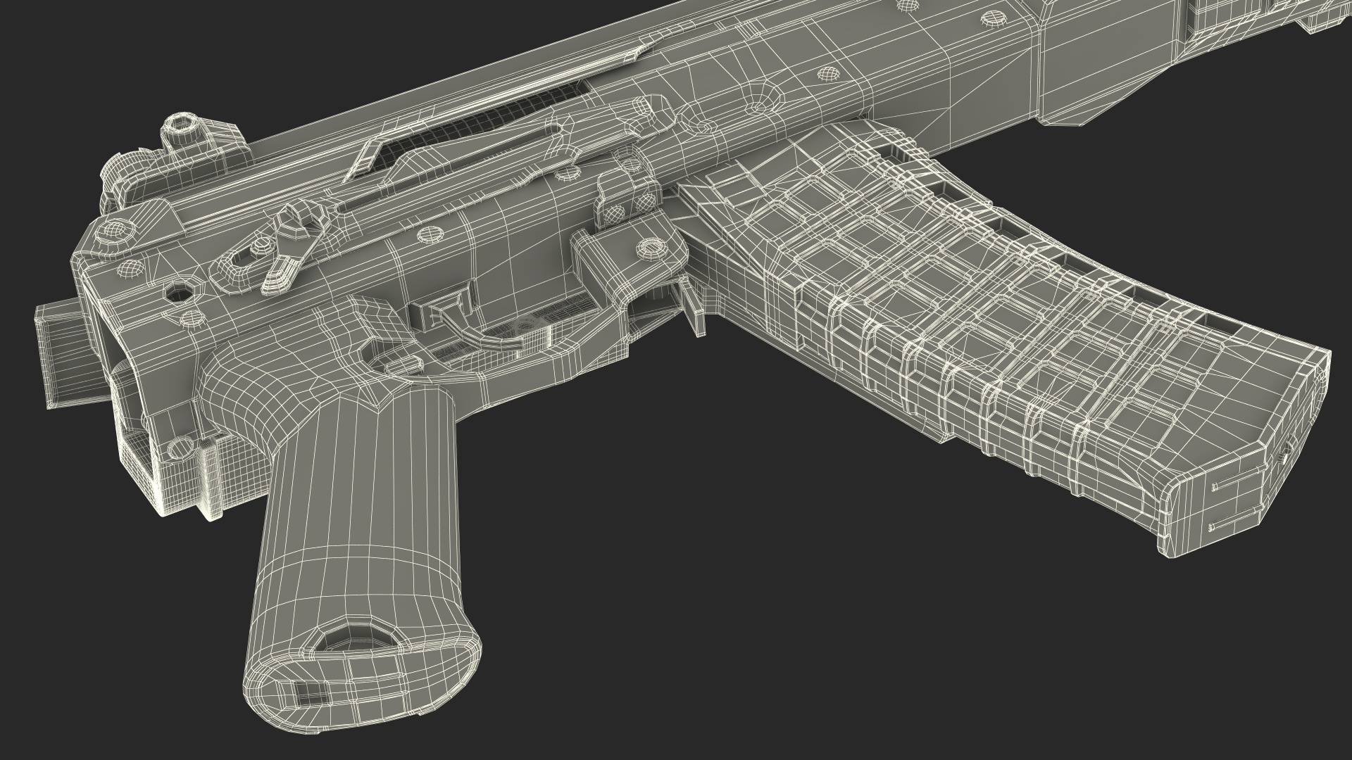 3D New AK-12 Automatic Rifle with Folded Stock model