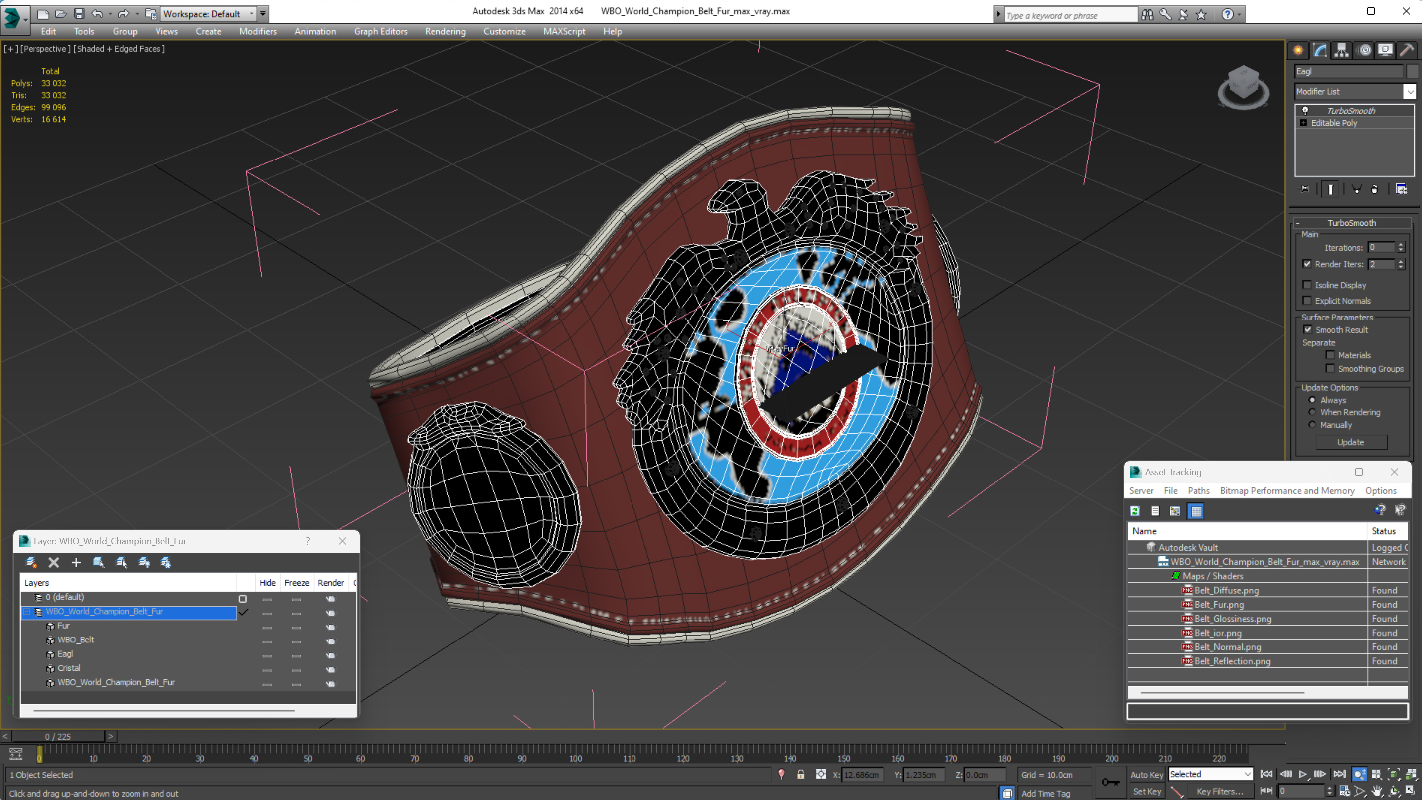WBO World Champion Belt Fur 3D