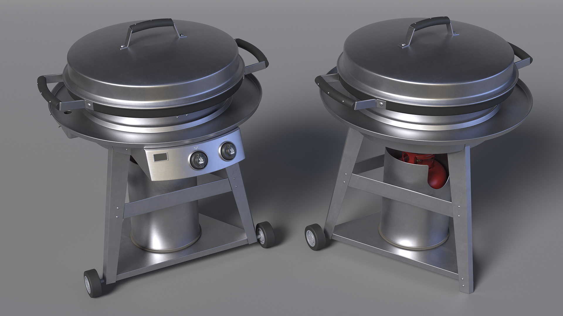 3D Professional Wheeled Cart Griddle model