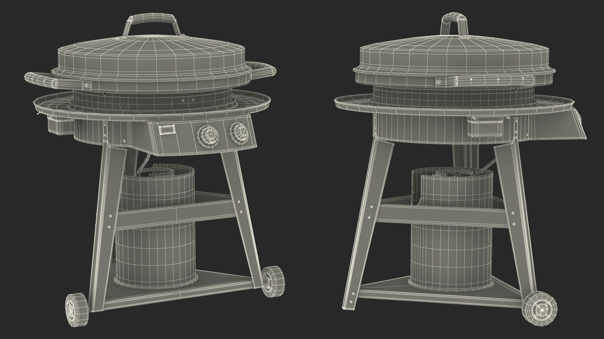 3D Professional Wheeled Cart Griddle model