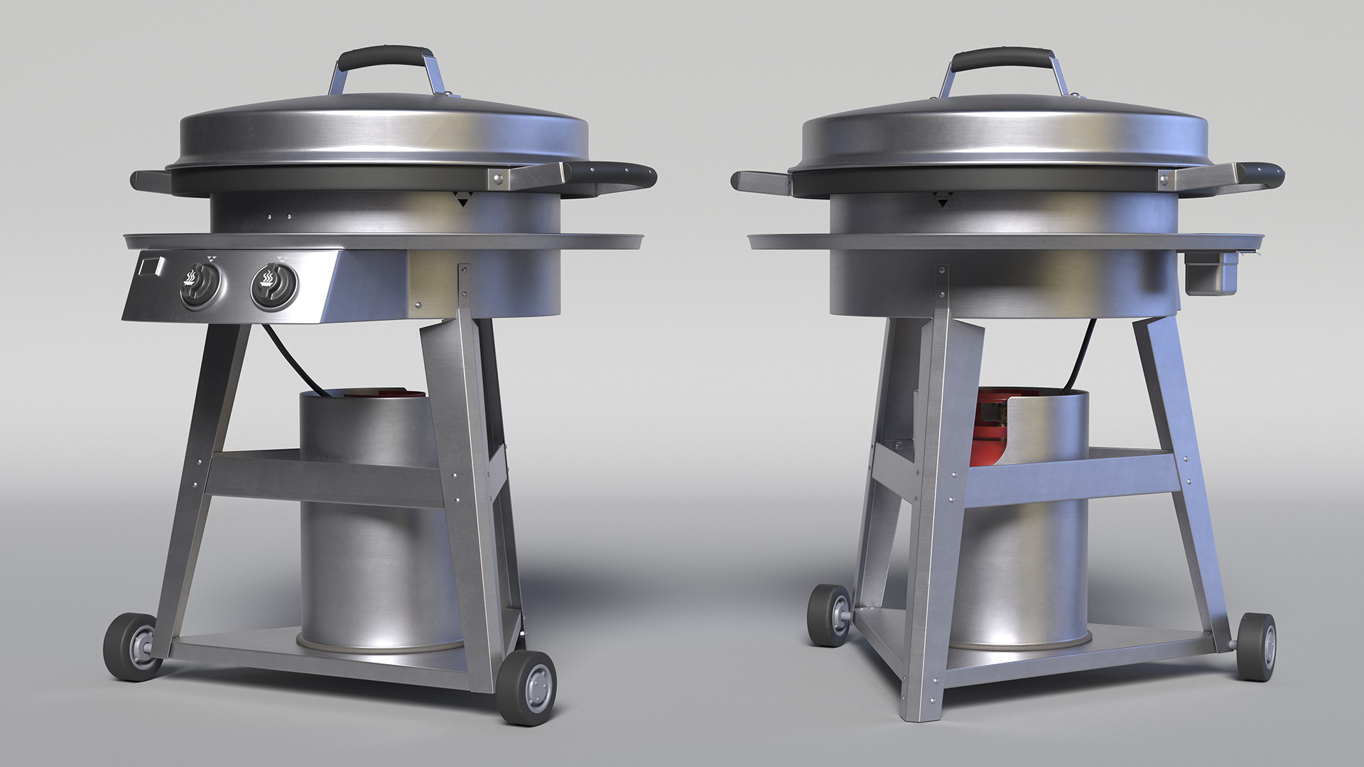 3D Professional Wheeled Cart Griddle model
