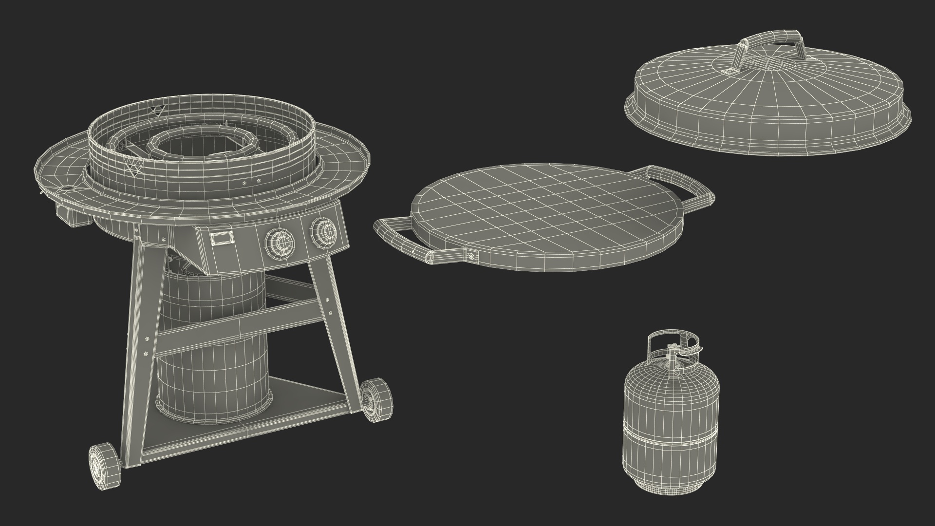 3D Professional Wheeled Cart Griddle model