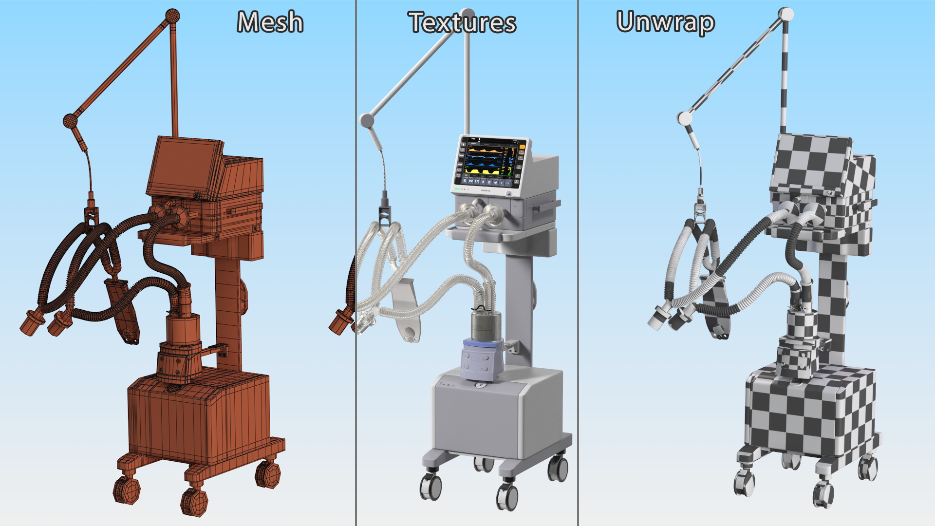 Mechanical Breathing Ventilator Mindray 3D model