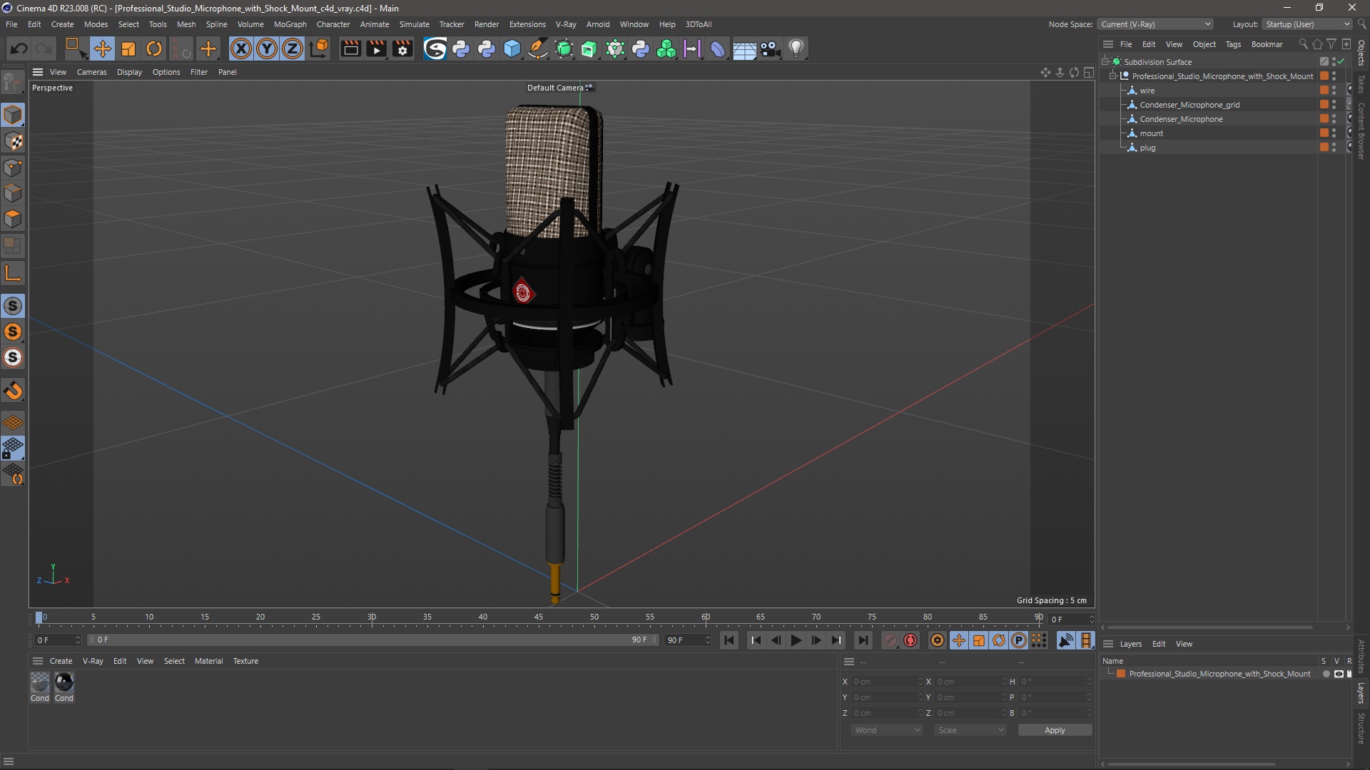 Professional Studio Microphone with Shock Mount 3D