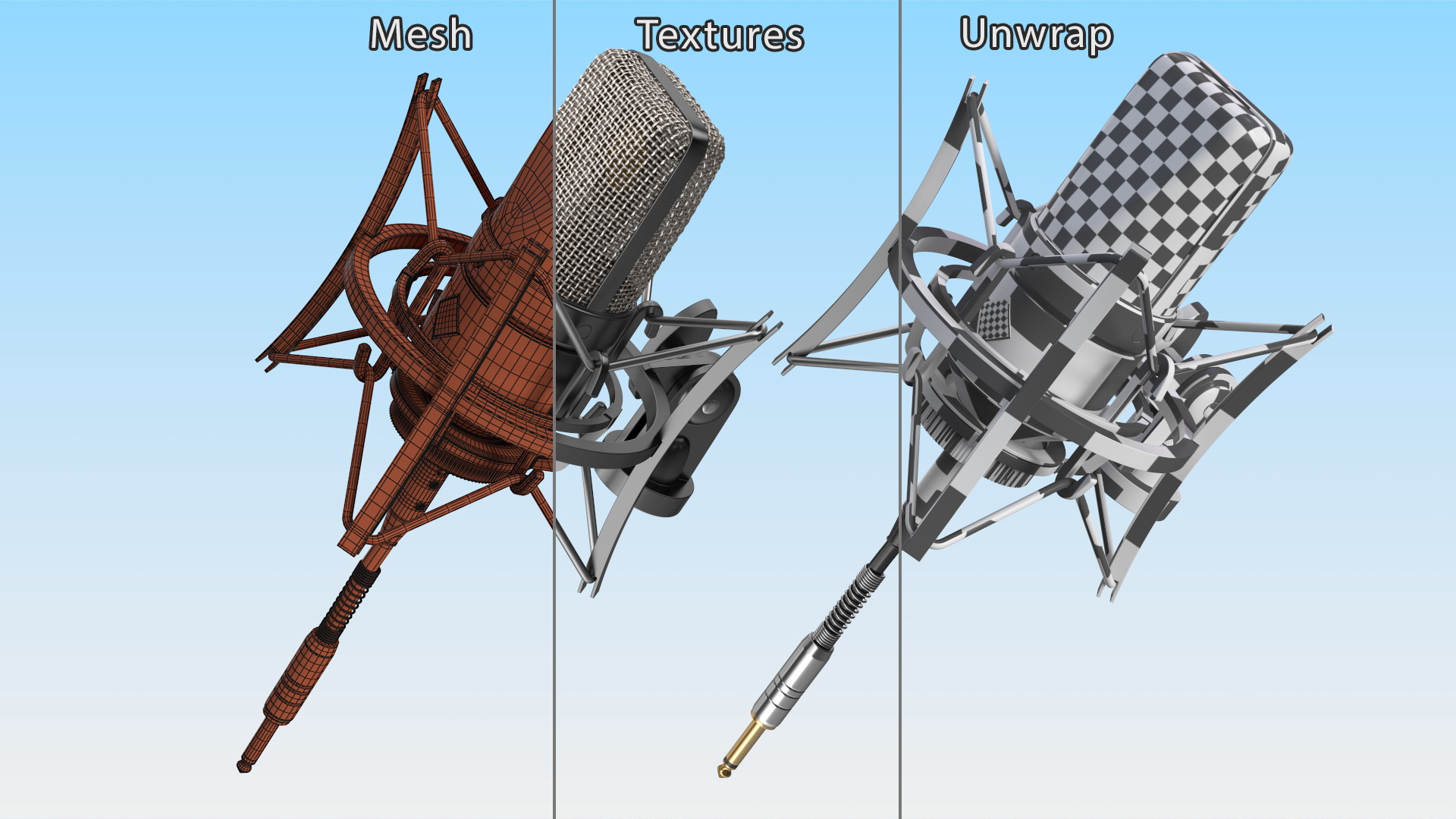 Professional Studio Microphone with Shock Mount 3D