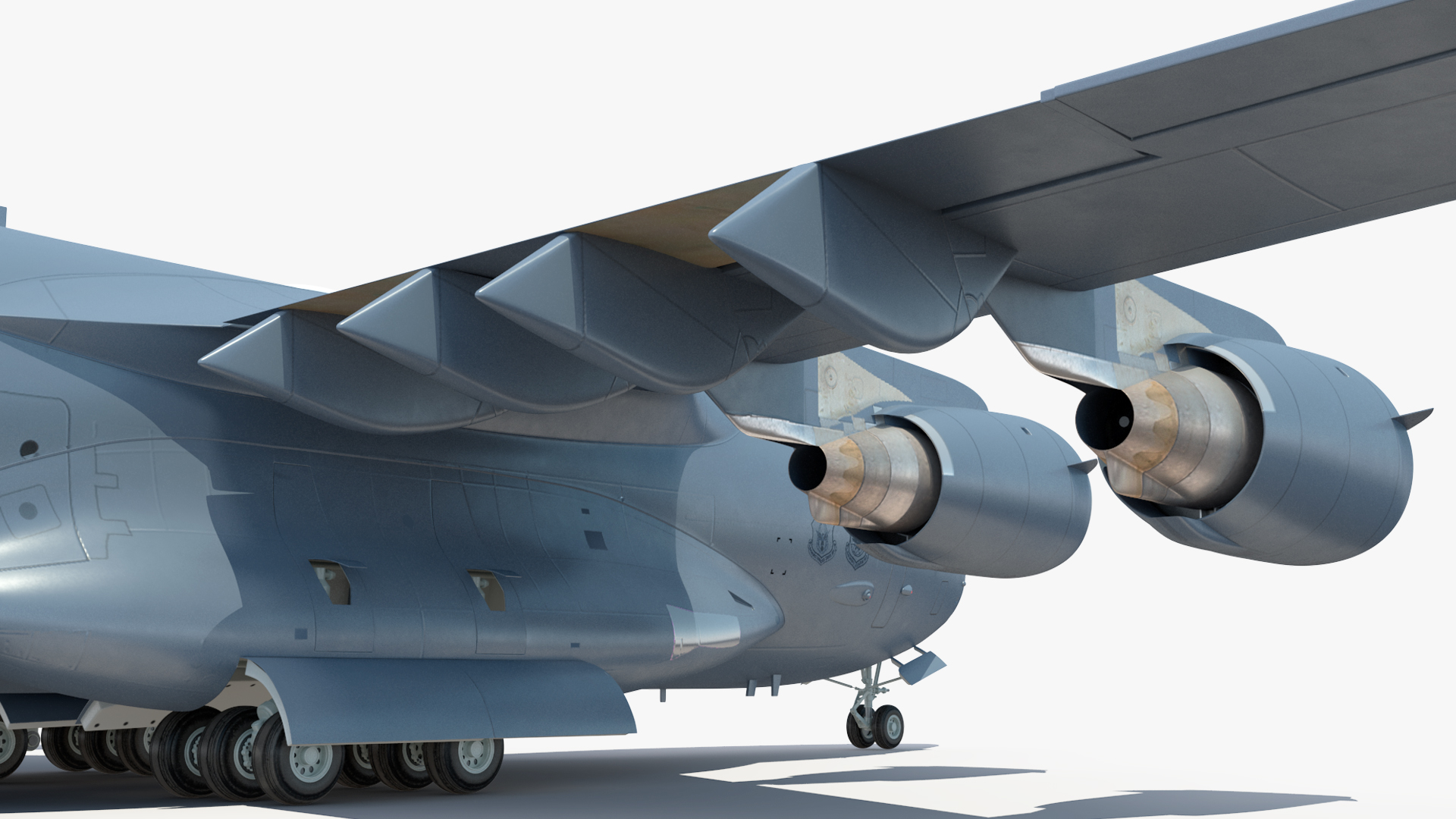 3D Forklift Loads Cargo to the Boeing C17 Globemaster III Rigged