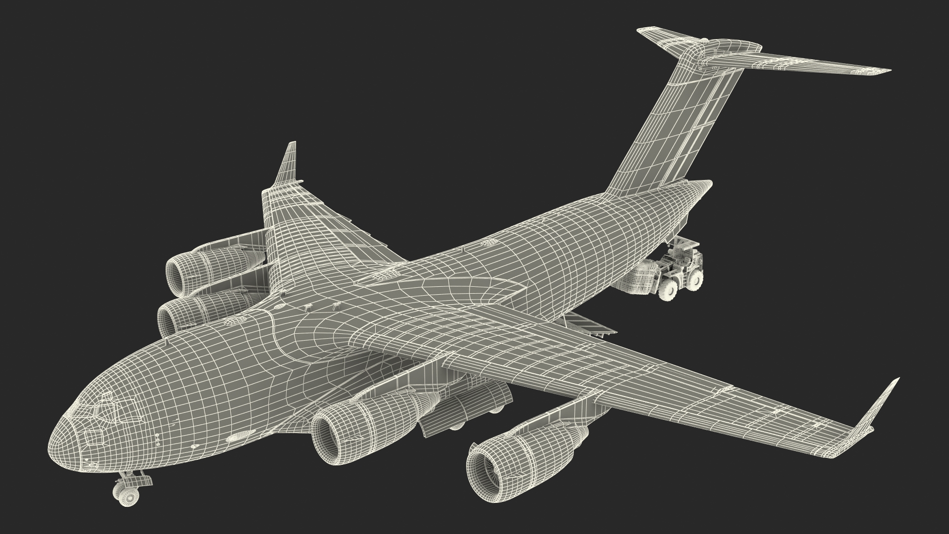 3D Forklift Loads Cargo to the Boeing C17 Globemaster III Rigged