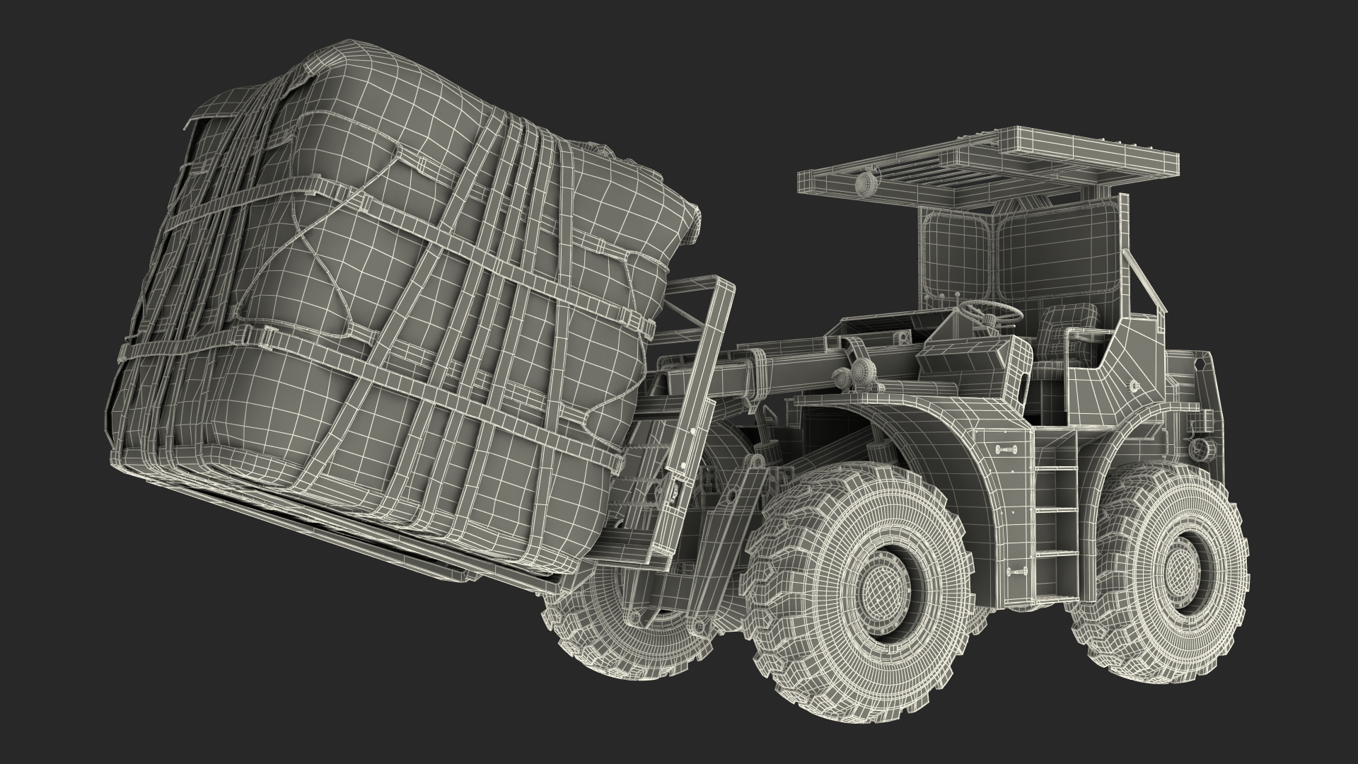 3D Forklift Loads Cargo to the Boeing C17 Globemaster III Rigged