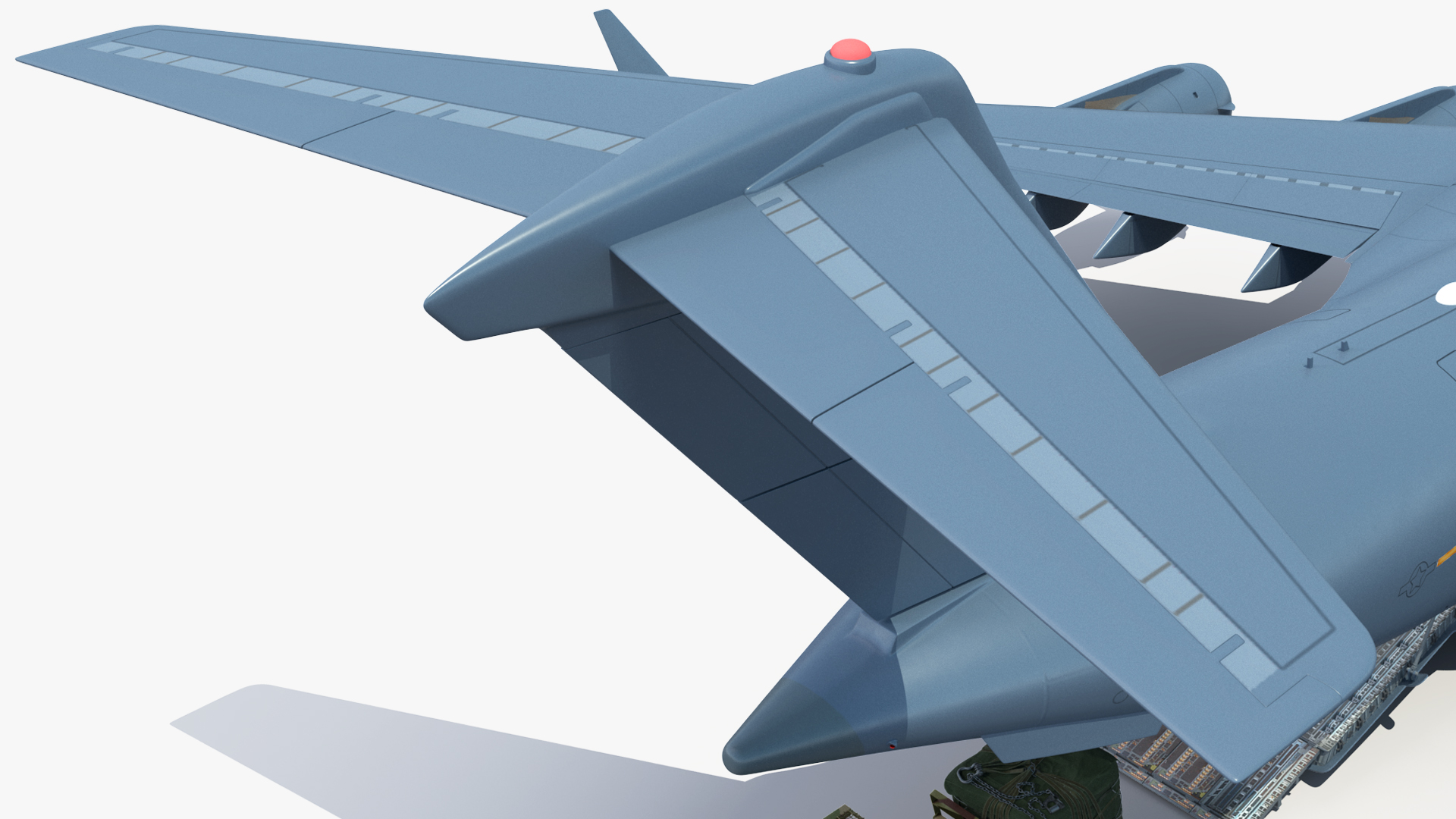 3D Forklift Loads Cargo to the Boeing C17 Globemaster III Rigged