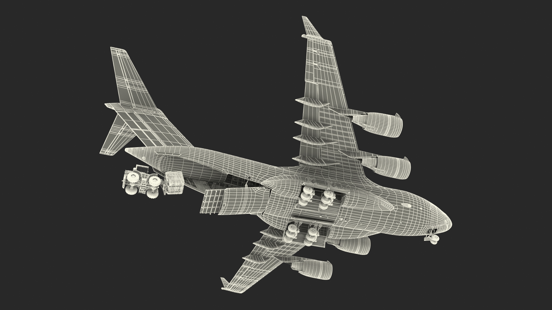 3D Forklift Loads Cargo to the Boeing C17 Globemaster III Rigged