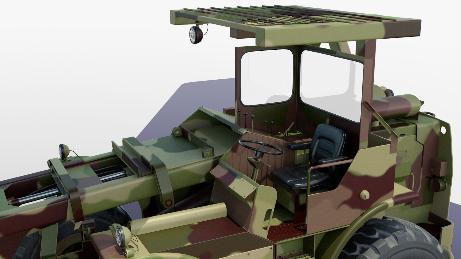 3D Forklift Loads Cargo to the Boeing C17 Globemaster III Rigged