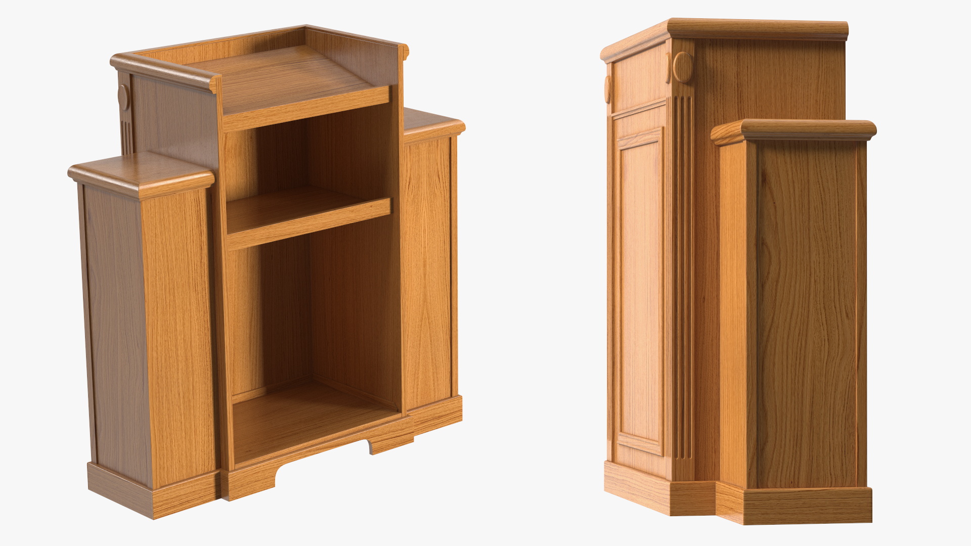 Religious Pulpit Light Wood 3D