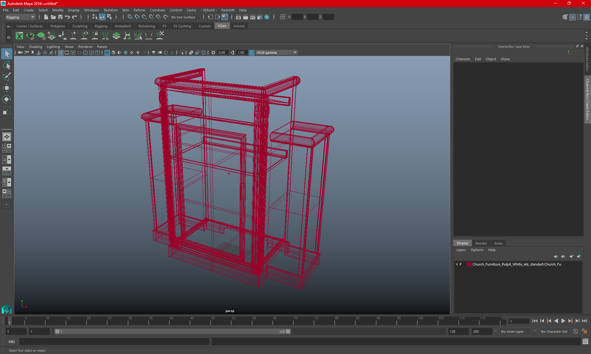 Religious Pulpit Light Wood 3D