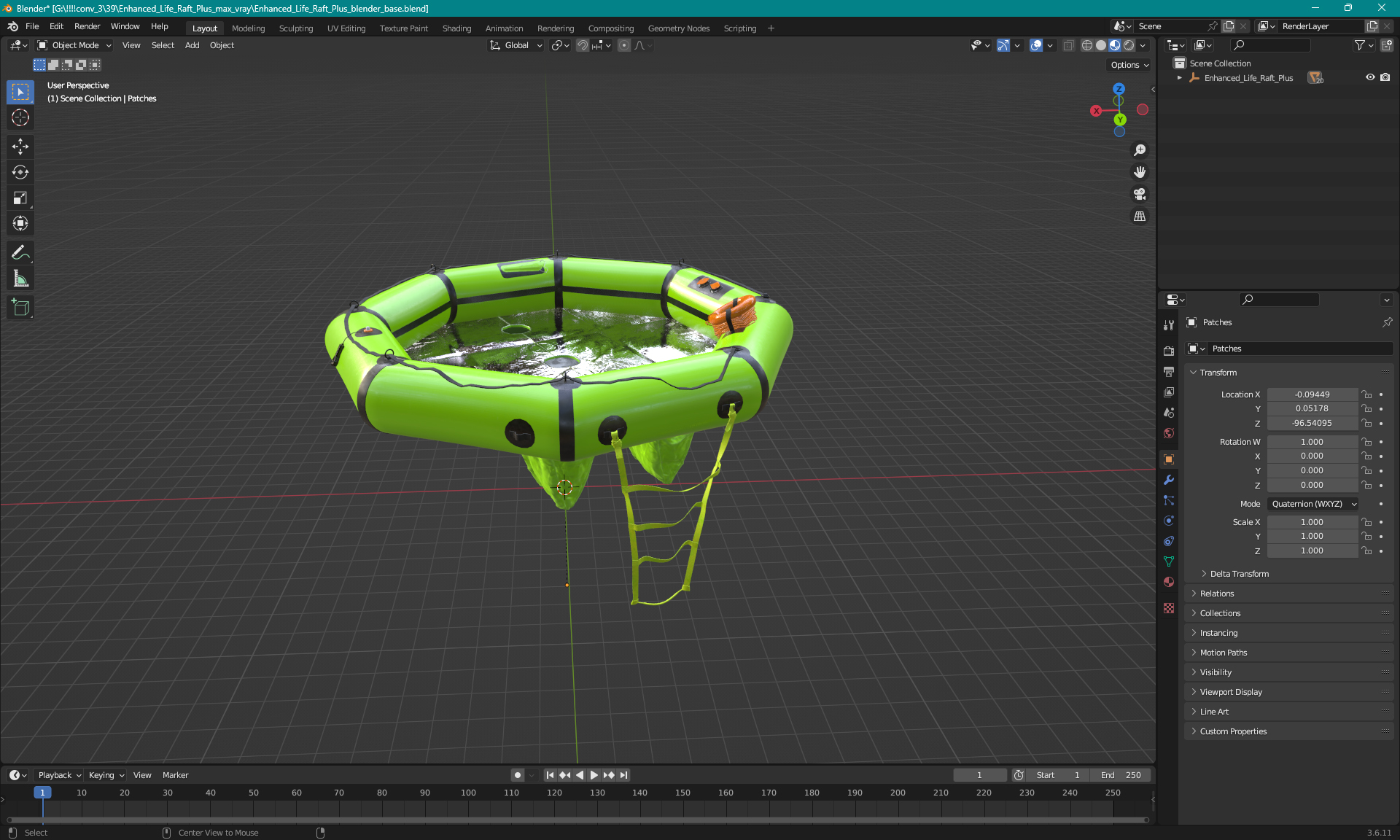 3D Enhanced Life Raft Plus model