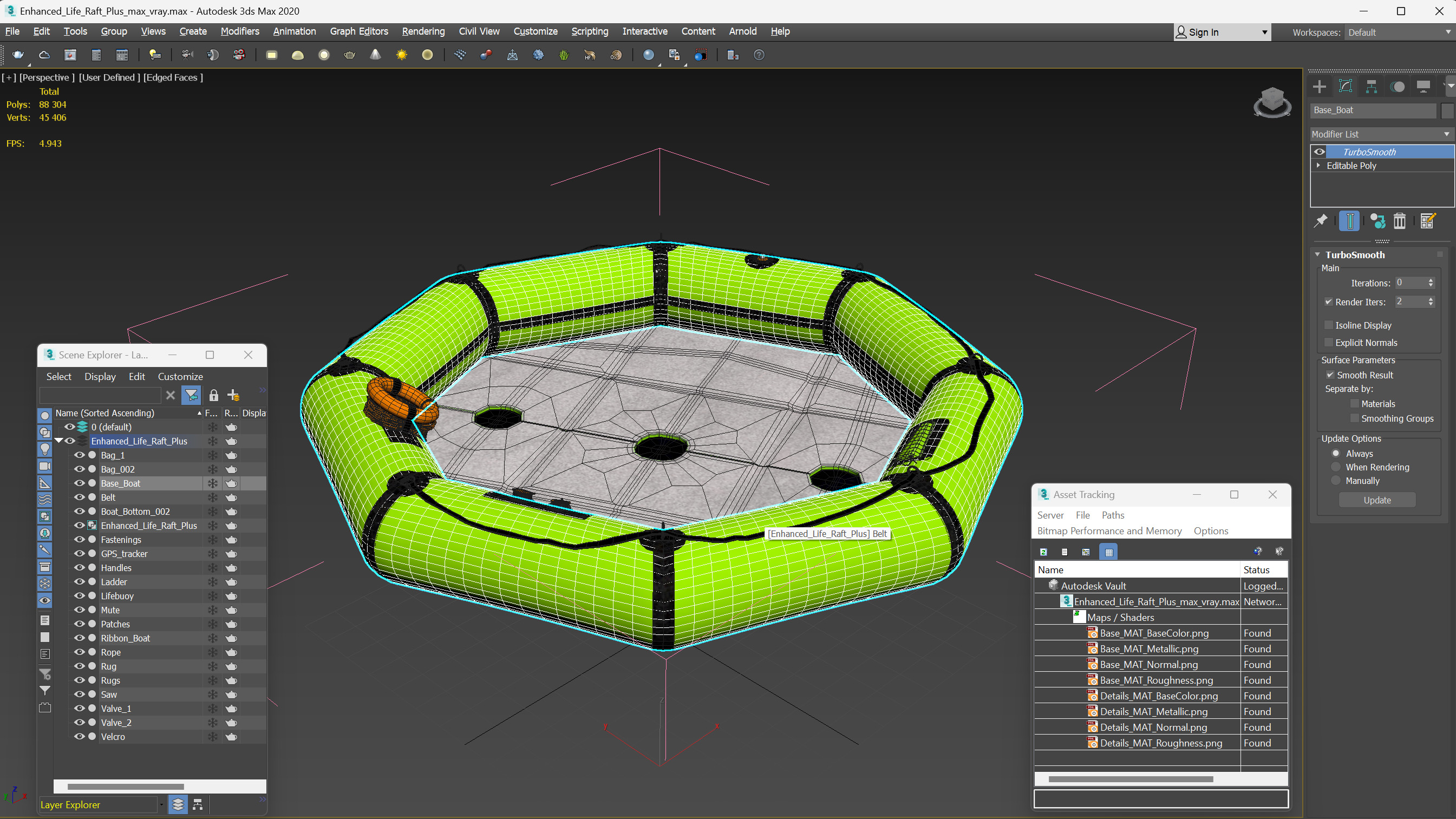 3D Enhanced Life Raft Plus model