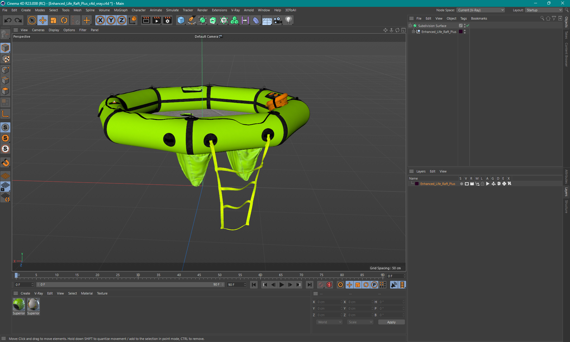 3D Enhanced Life Raft Plus model
