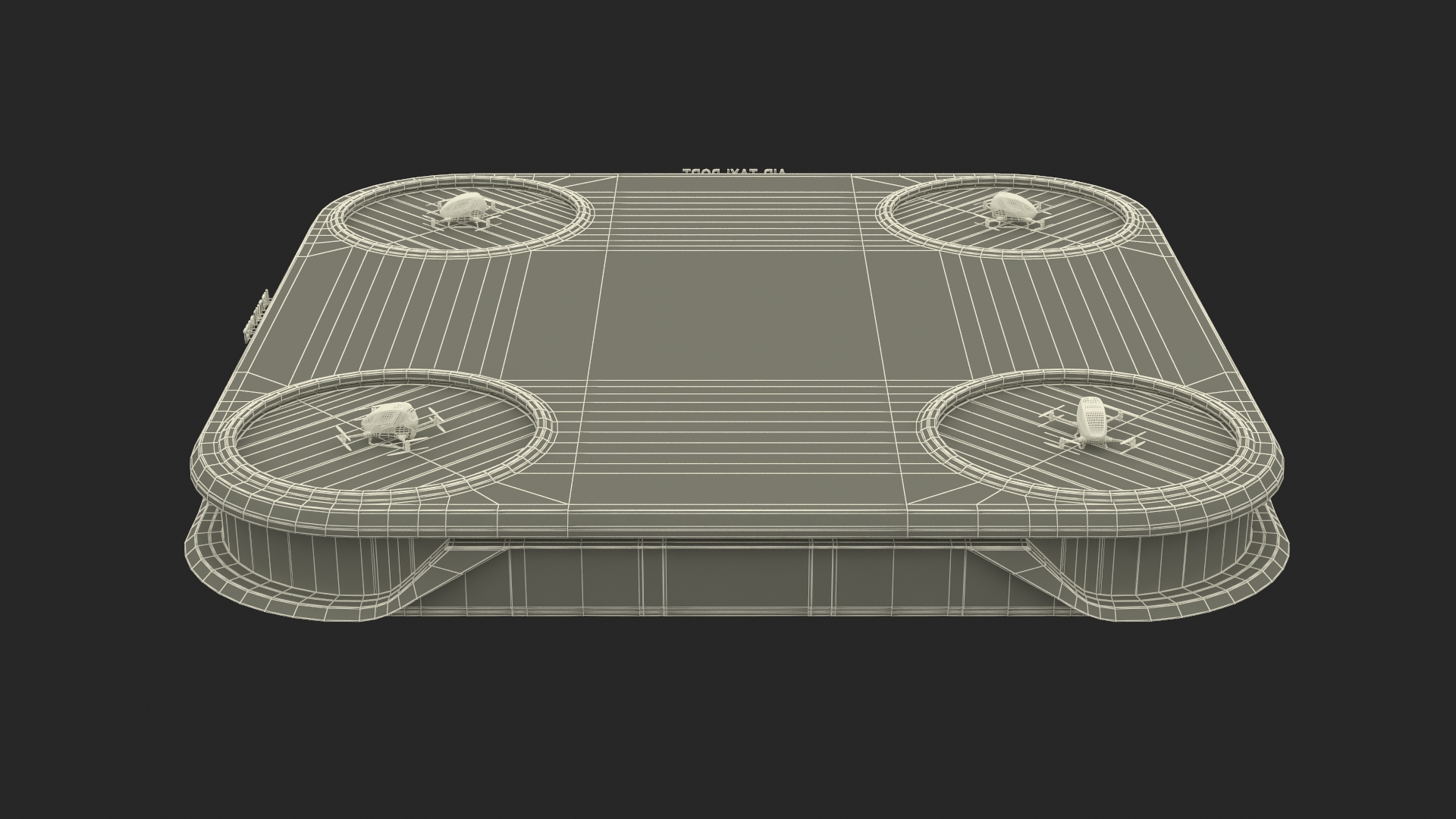 3D Flying Taxis Hub with Drones model