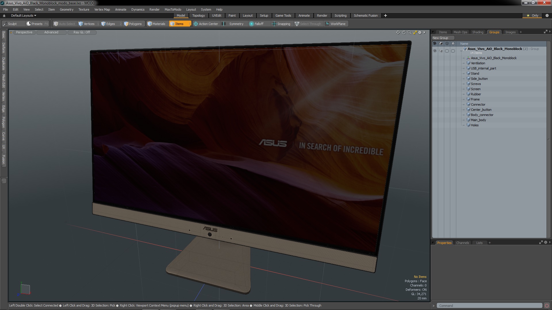 Asus Vivo AiO Black Monoblock 3D model