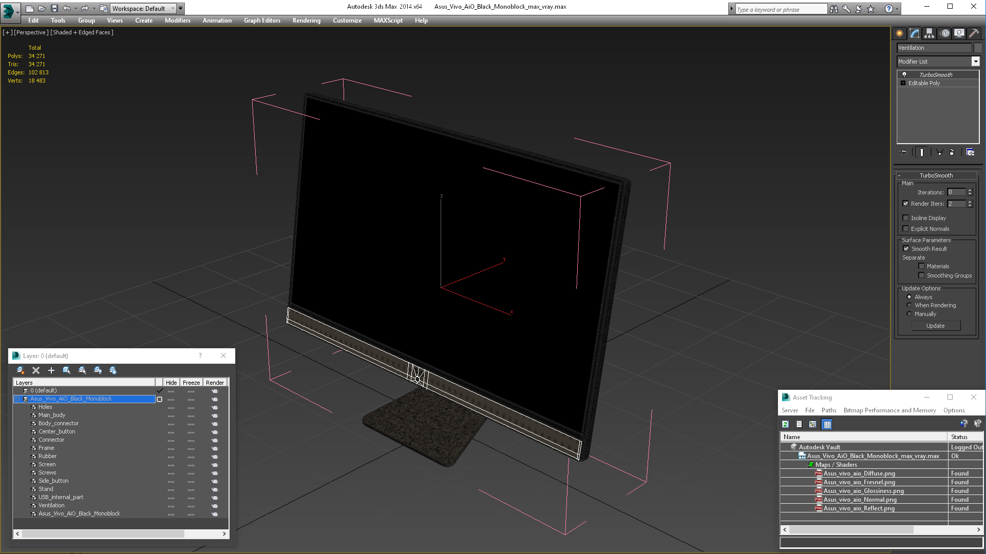 Asus Vivo AiO Black Monoblock 3D model