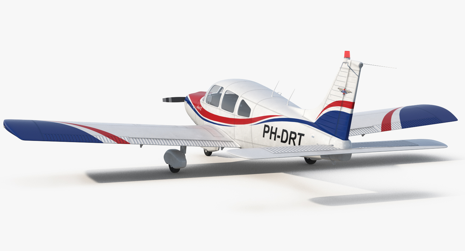 Light Aircraft Piper PA 28 161 Warrior III Rigged 3D model