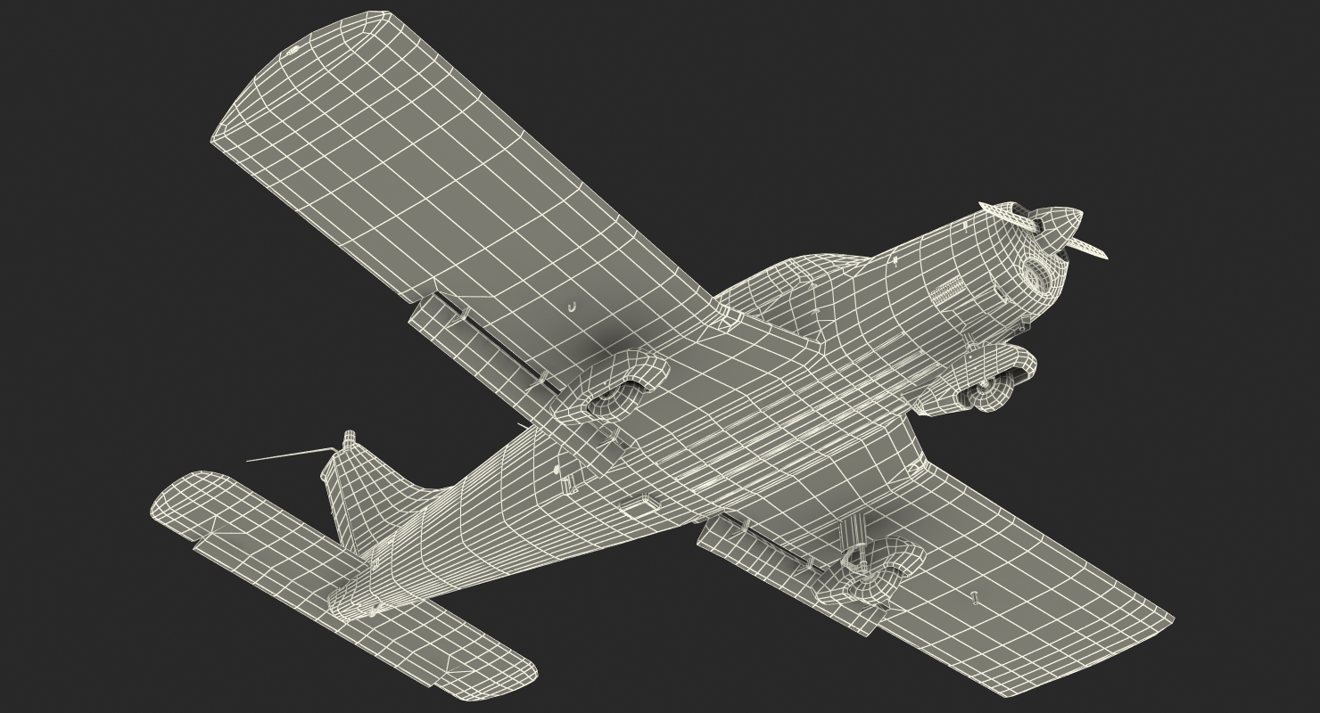 Light Aircraft Piper PA 28 161 Warrior III Rigged 3D model