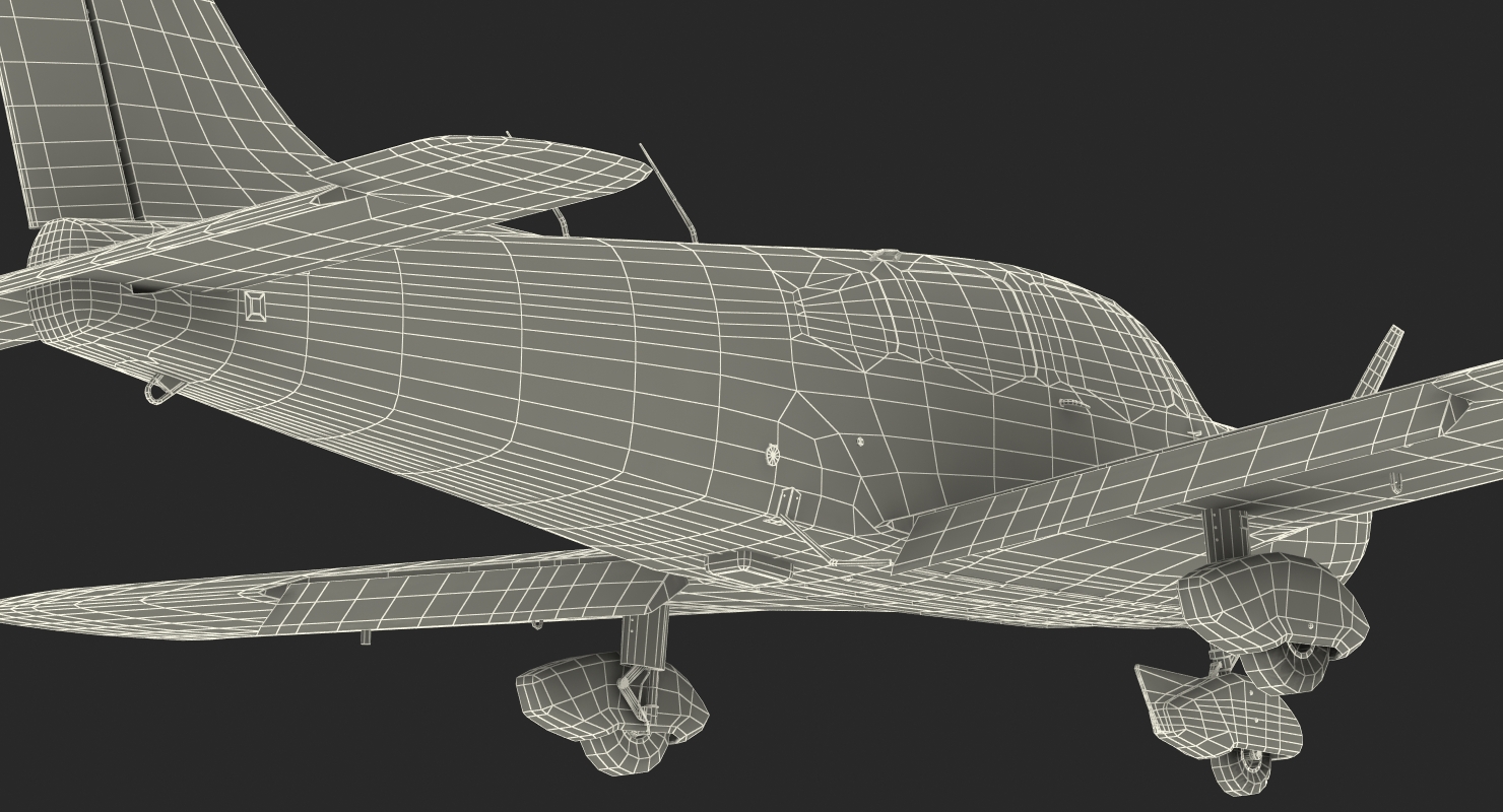 Light Aircraft Piper PA 28 161 Warrior III Rigged 3D model