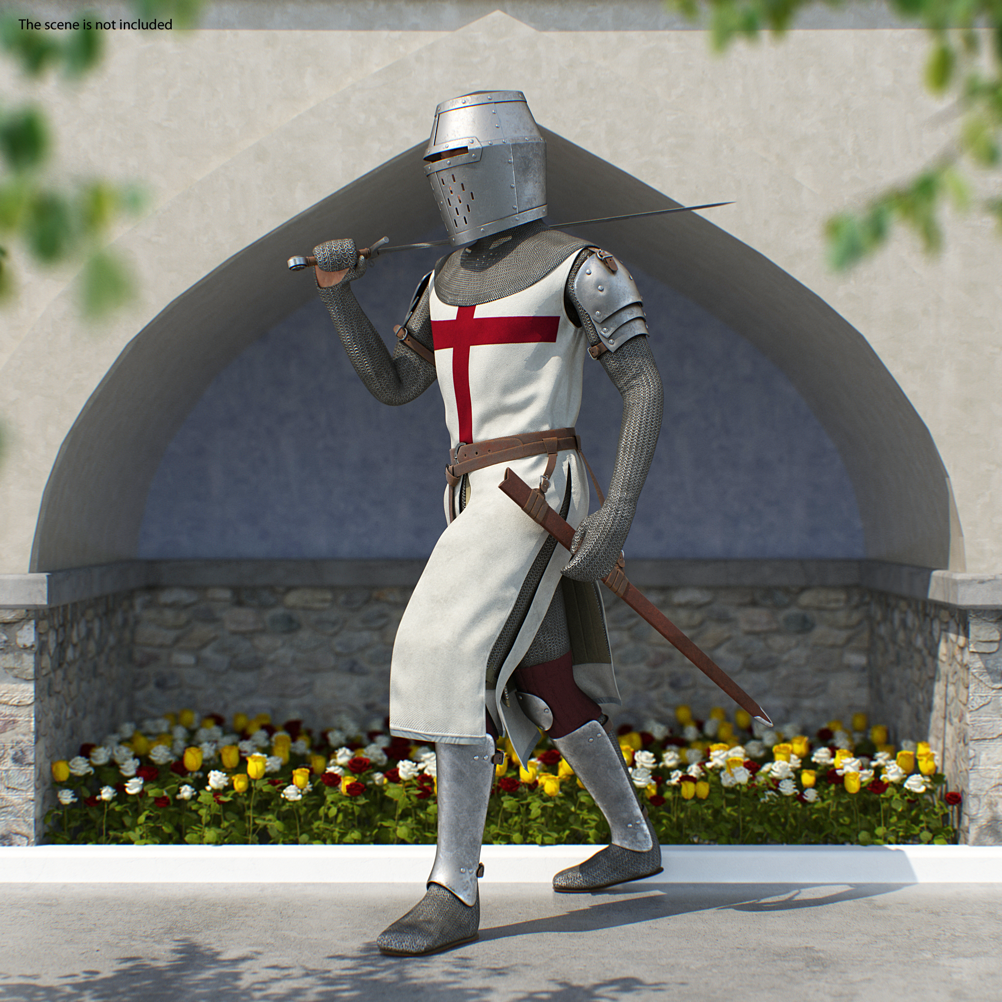 Knight Templar Walking Pose 3D
