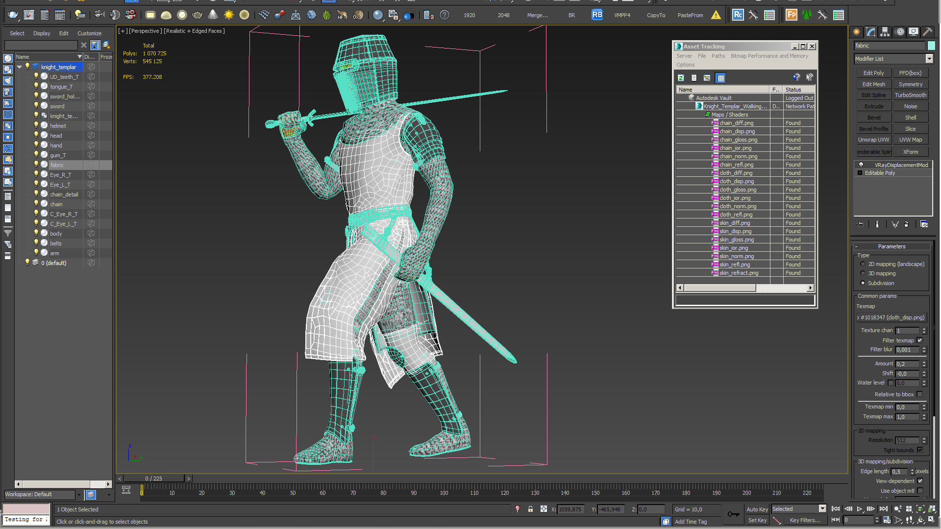 Knight Templar Walking Pose 3D