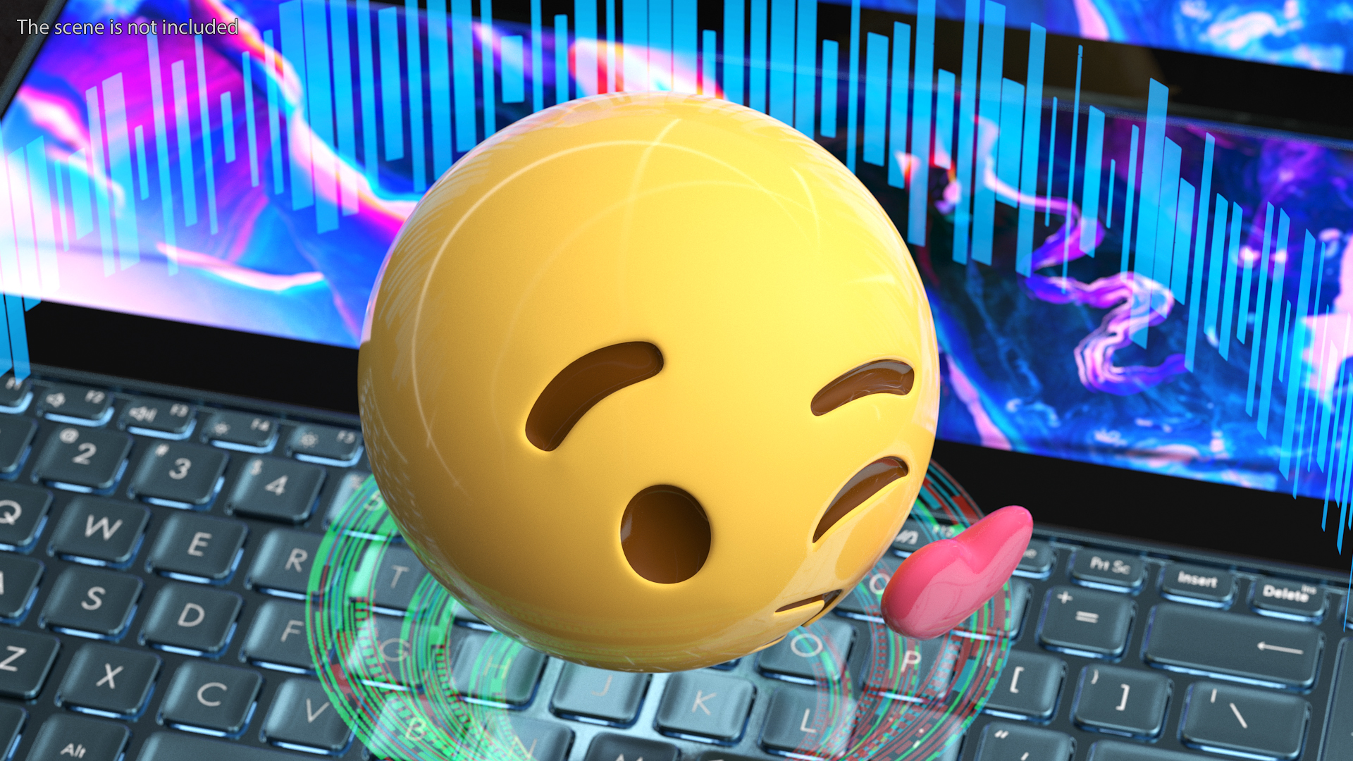 3D Blowing Kiss Emoji model