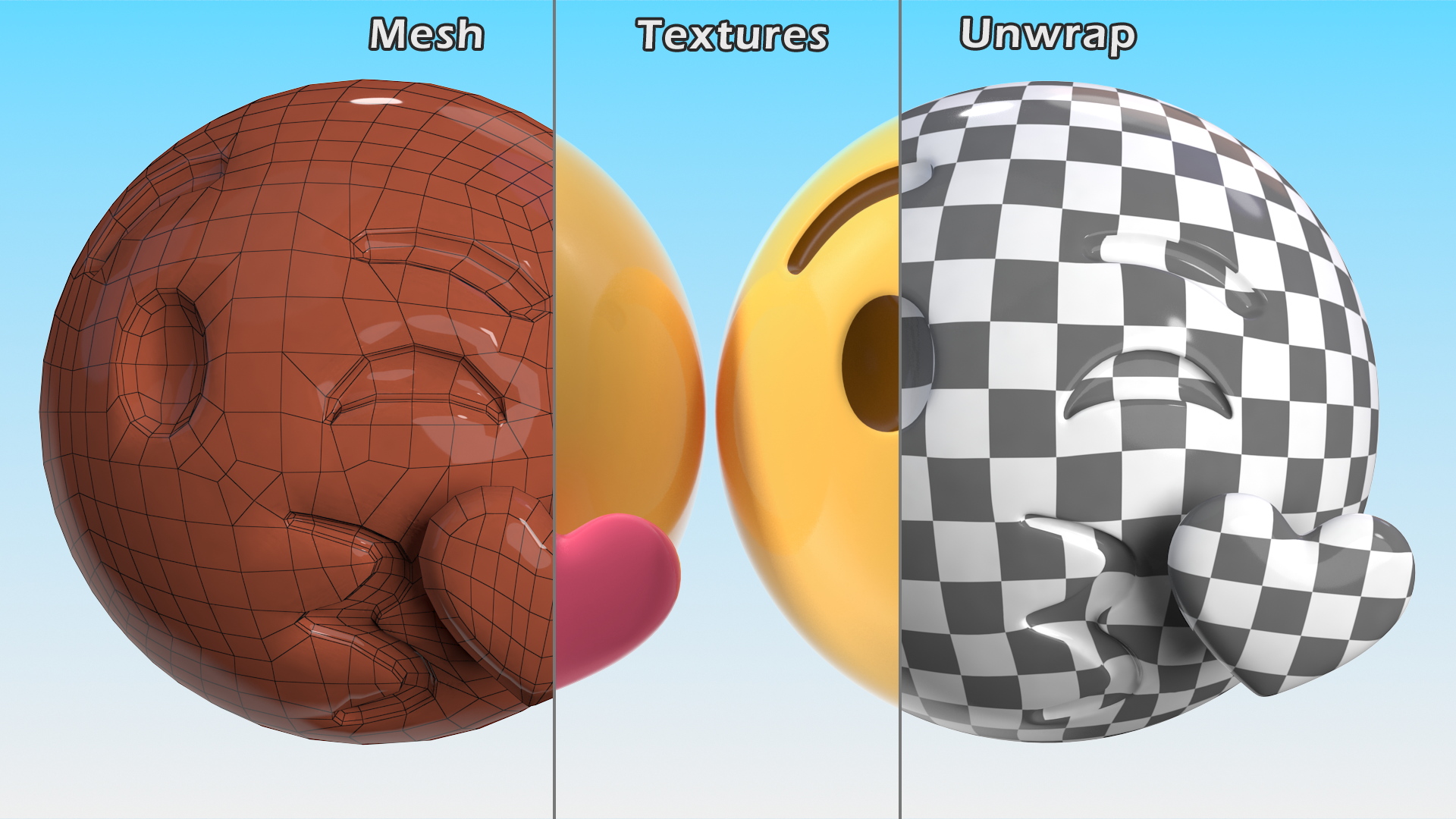 3D Blowing Kiss Emoji model