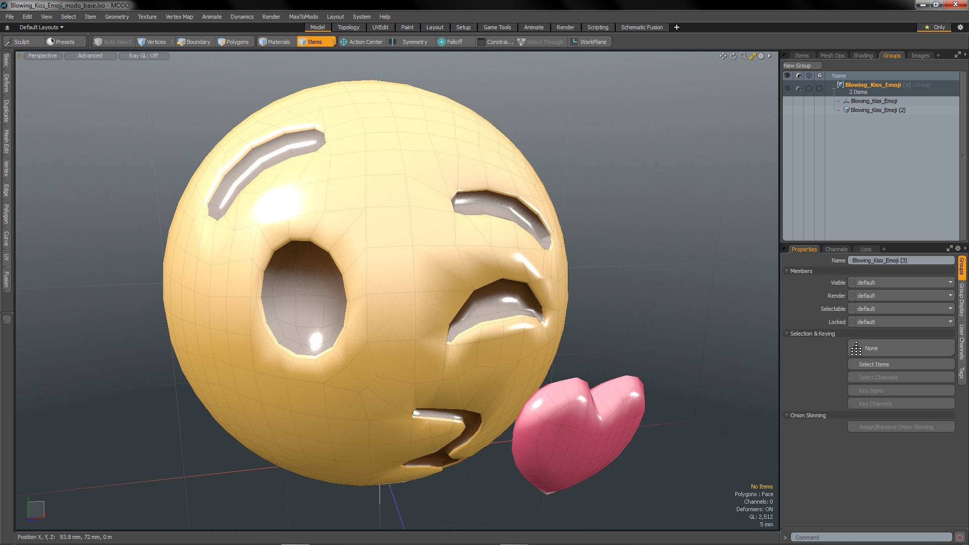 3D Blowing Kiss Emoji model
