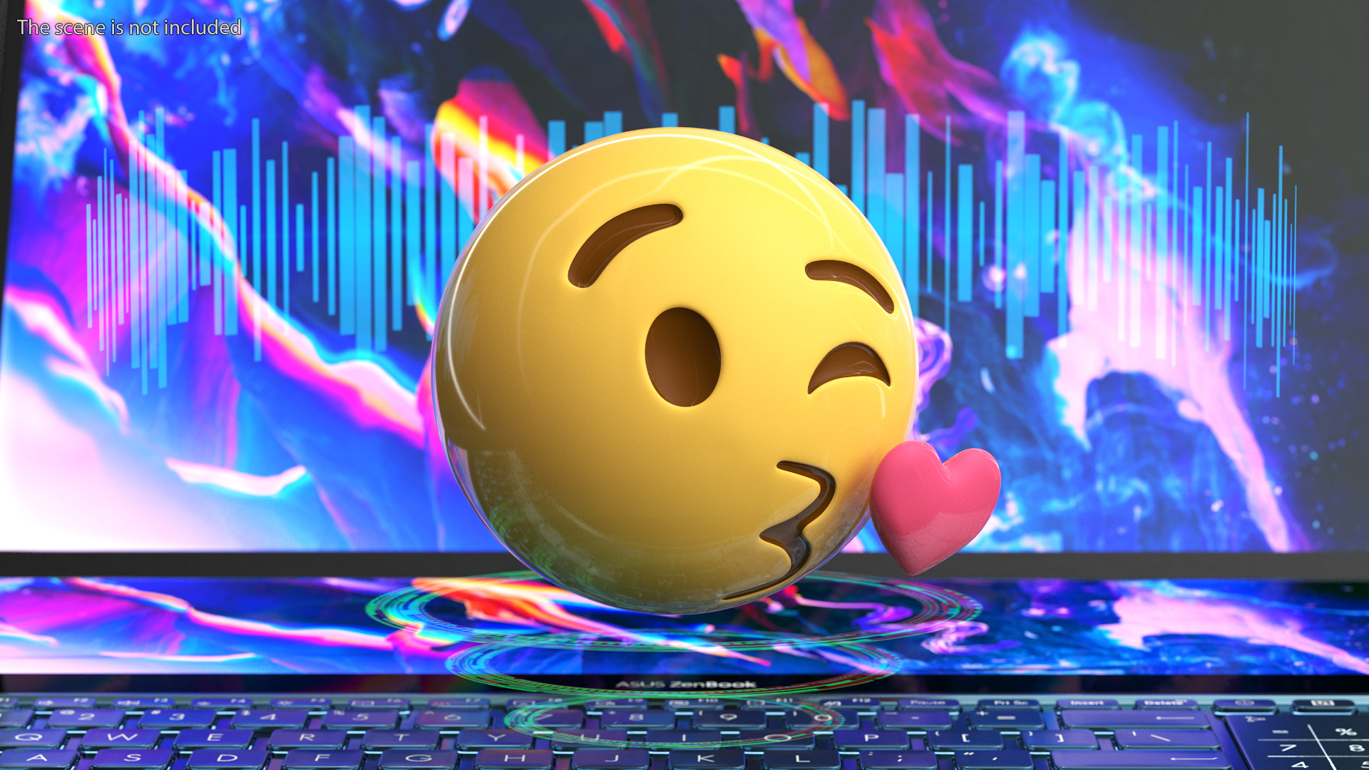 3D Blowing Kiss Emoji model