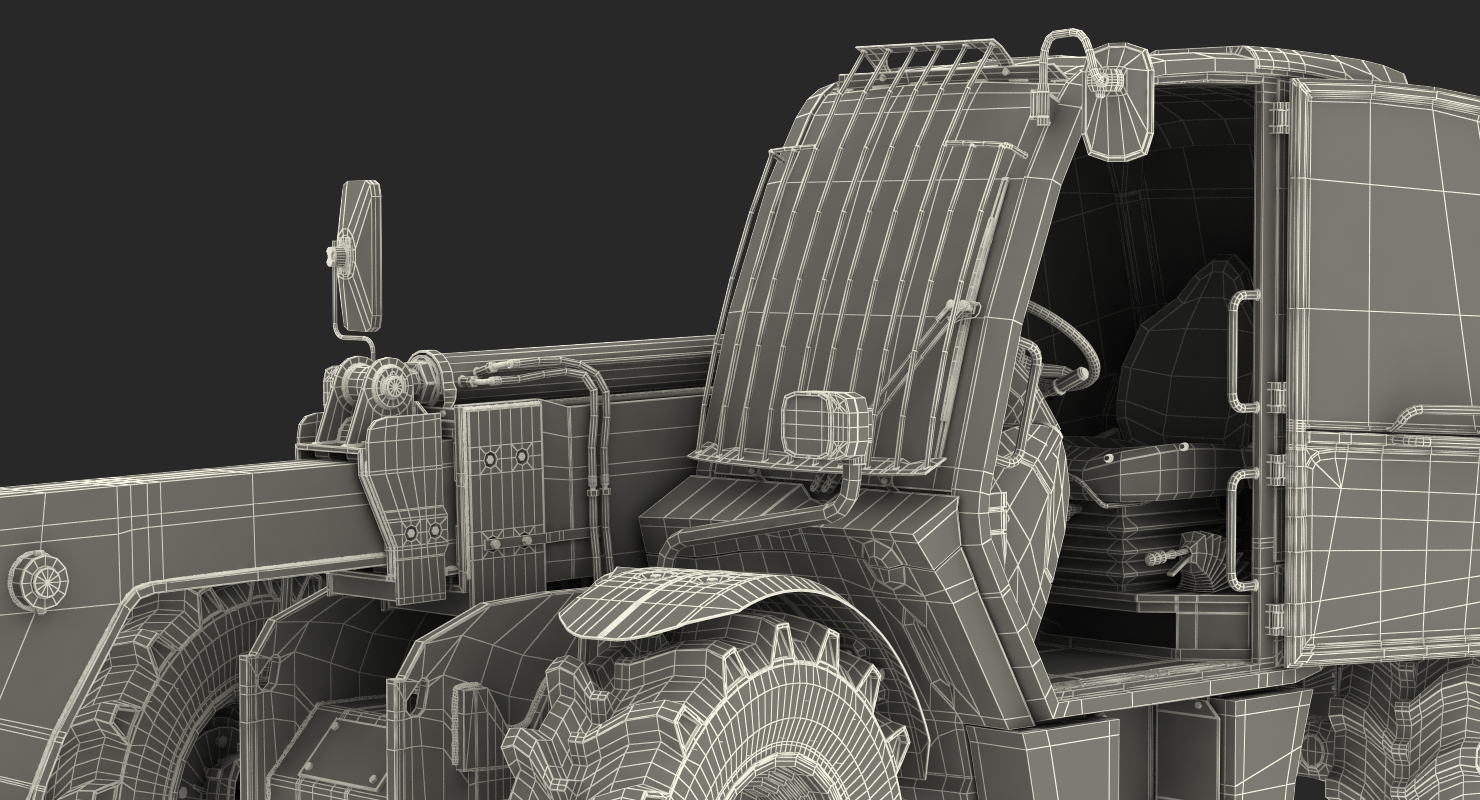 Telehandler Scoop Bucket JCB 535 Rigged 3D model