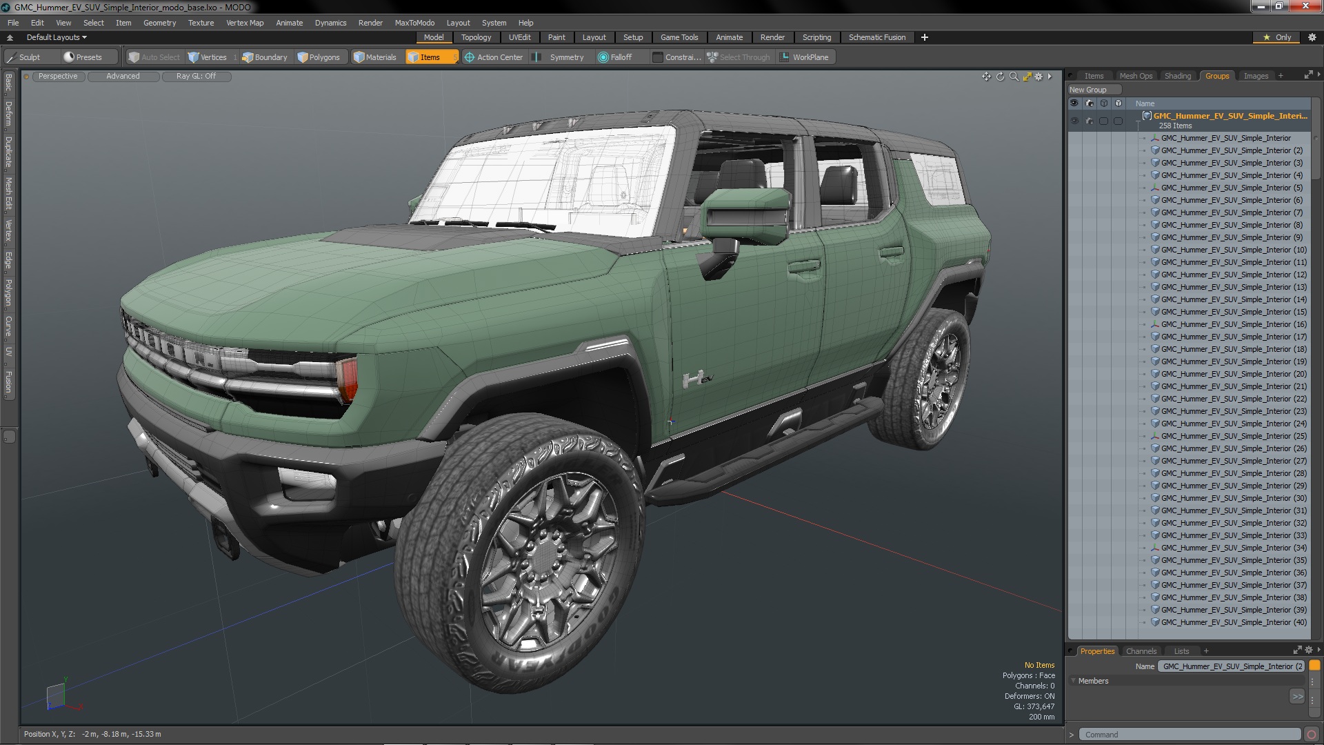 3D GMC Hummer EV SUV Simple Interior model