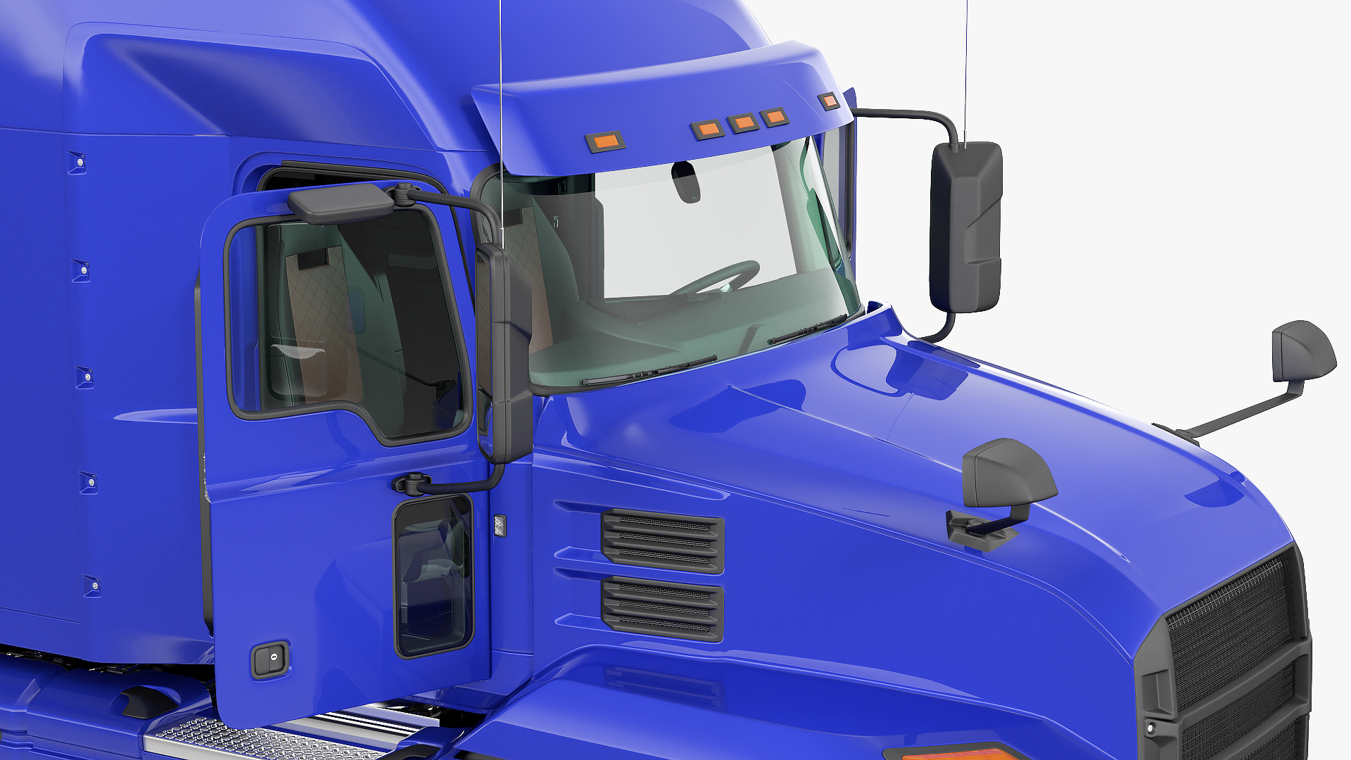 3D Semi Truck with Trailer Generic Rigged model