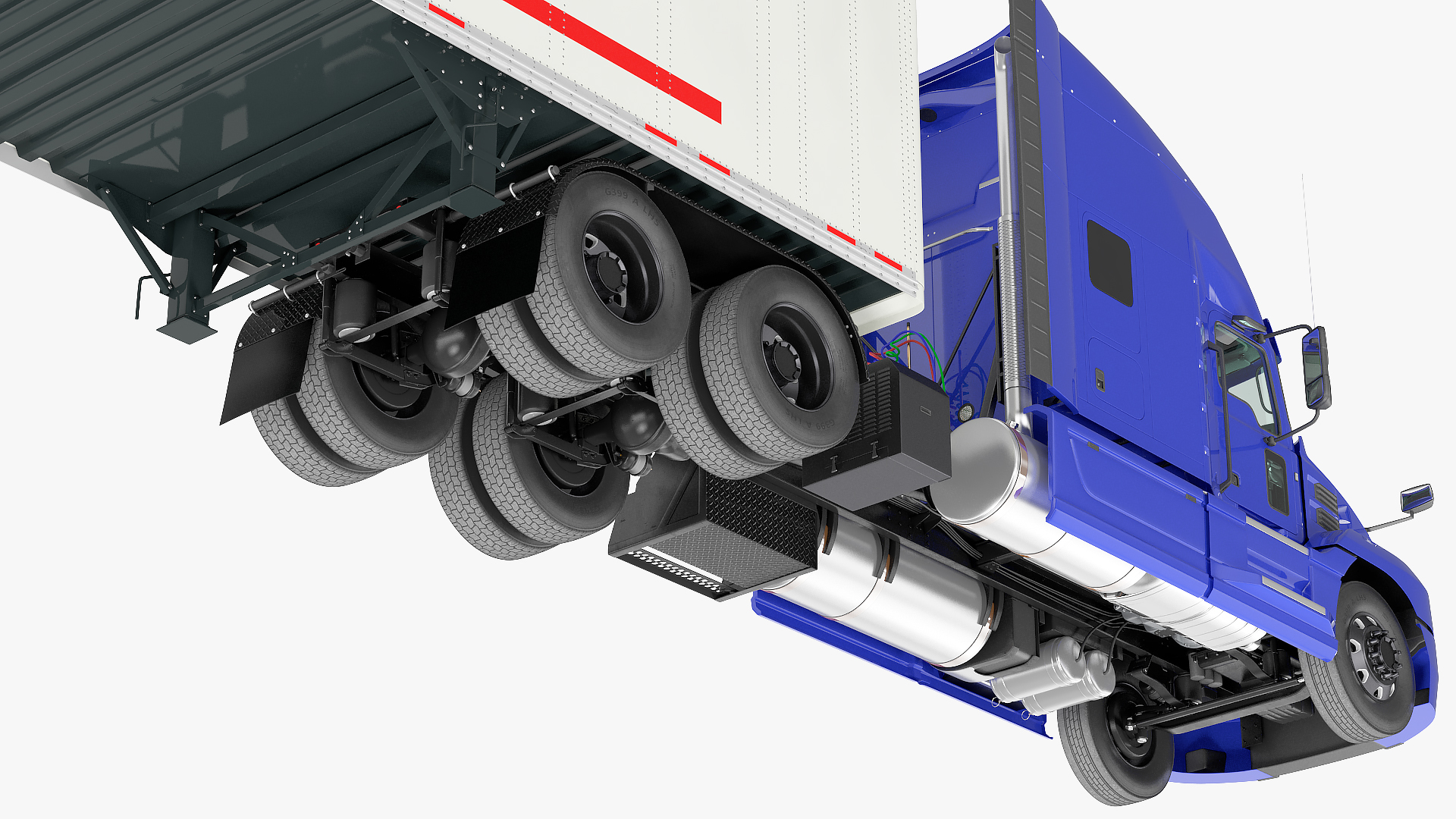 3D Semi Truck with Trailer Generic Rigged model