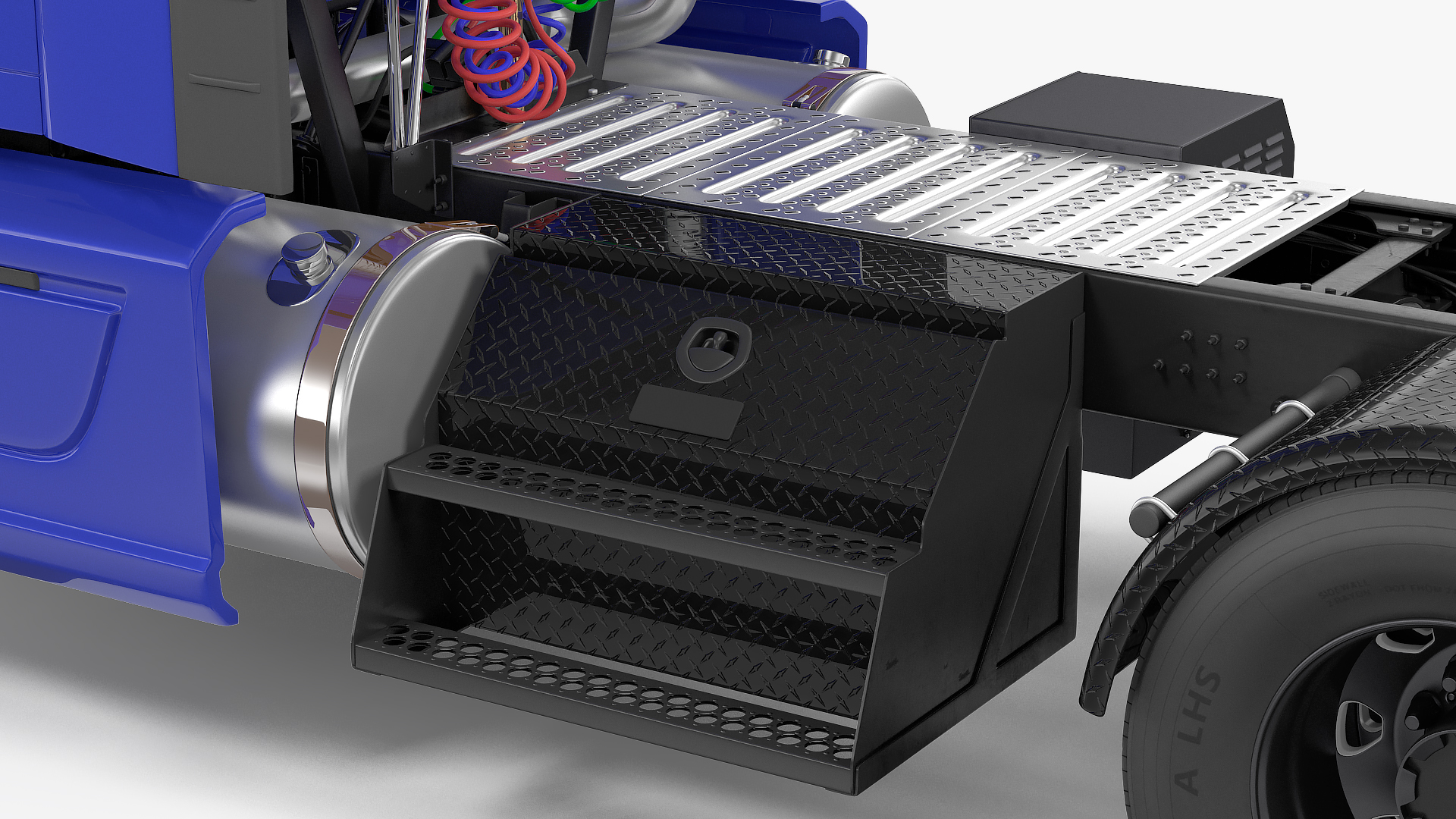 3D Semi Truck with Trailer Generic Rigged model