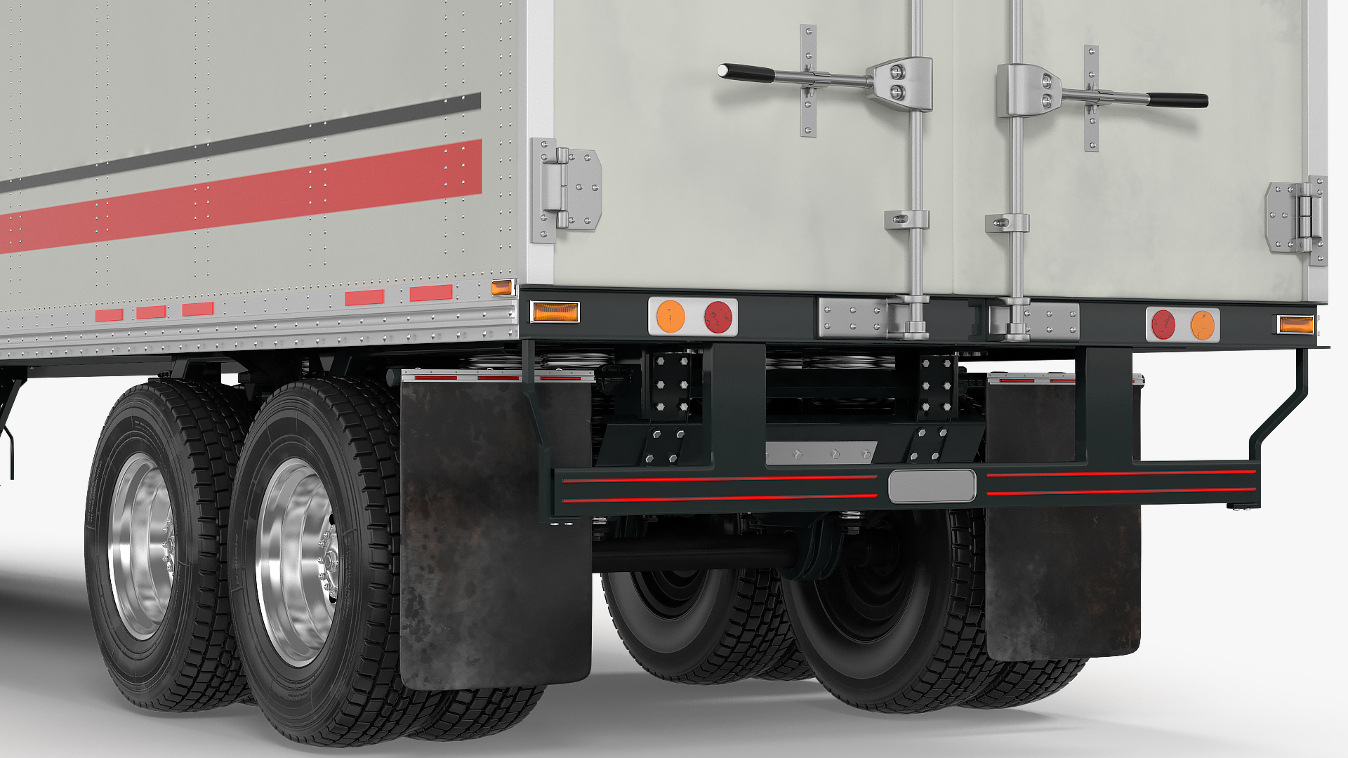 3D Semi Truck with Trailer Generic Rigged model
