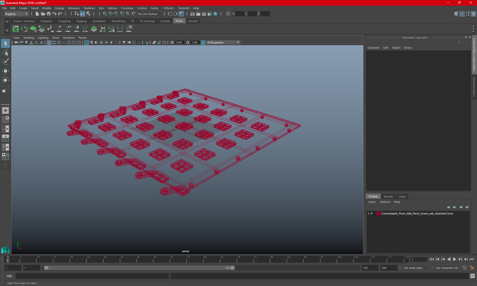 3D Interlocking Floor Mat Red