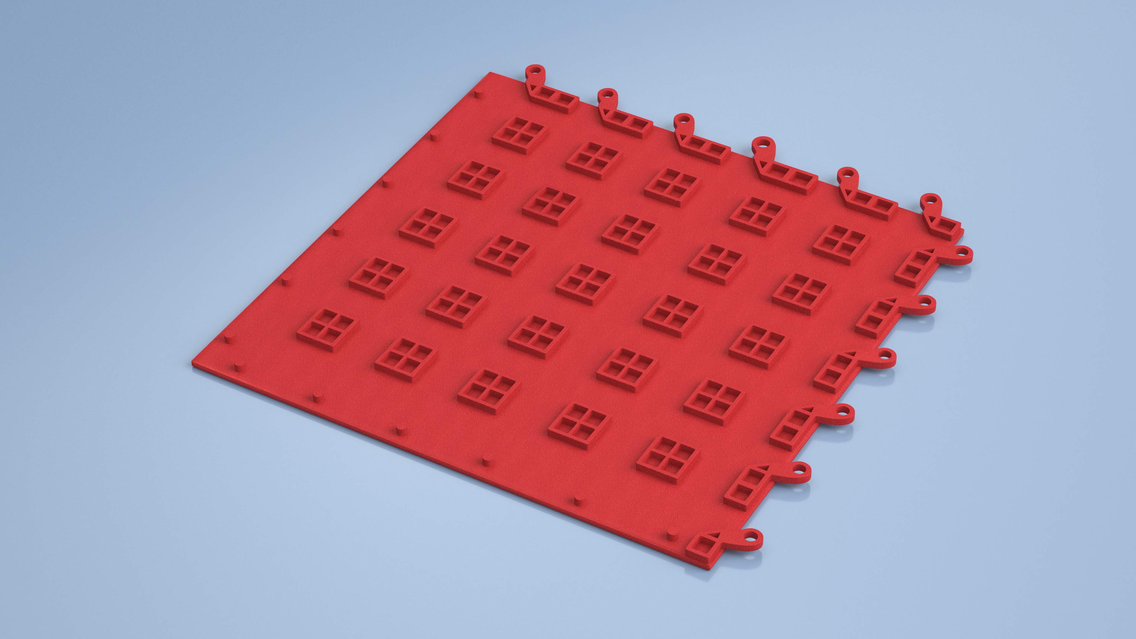 3D Interlocking Floor Mat Red