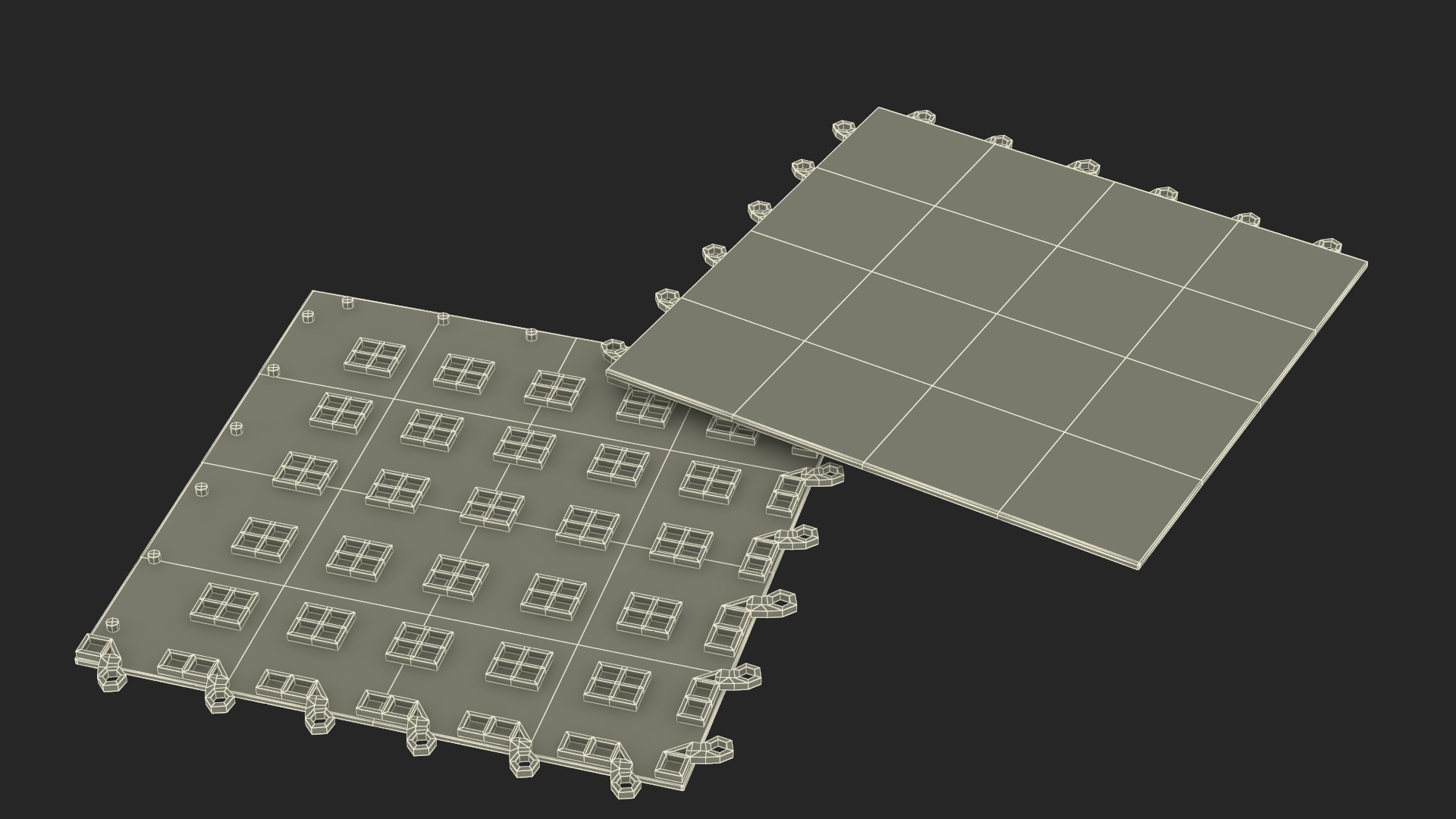 3D Interlocking Floor Mat Red