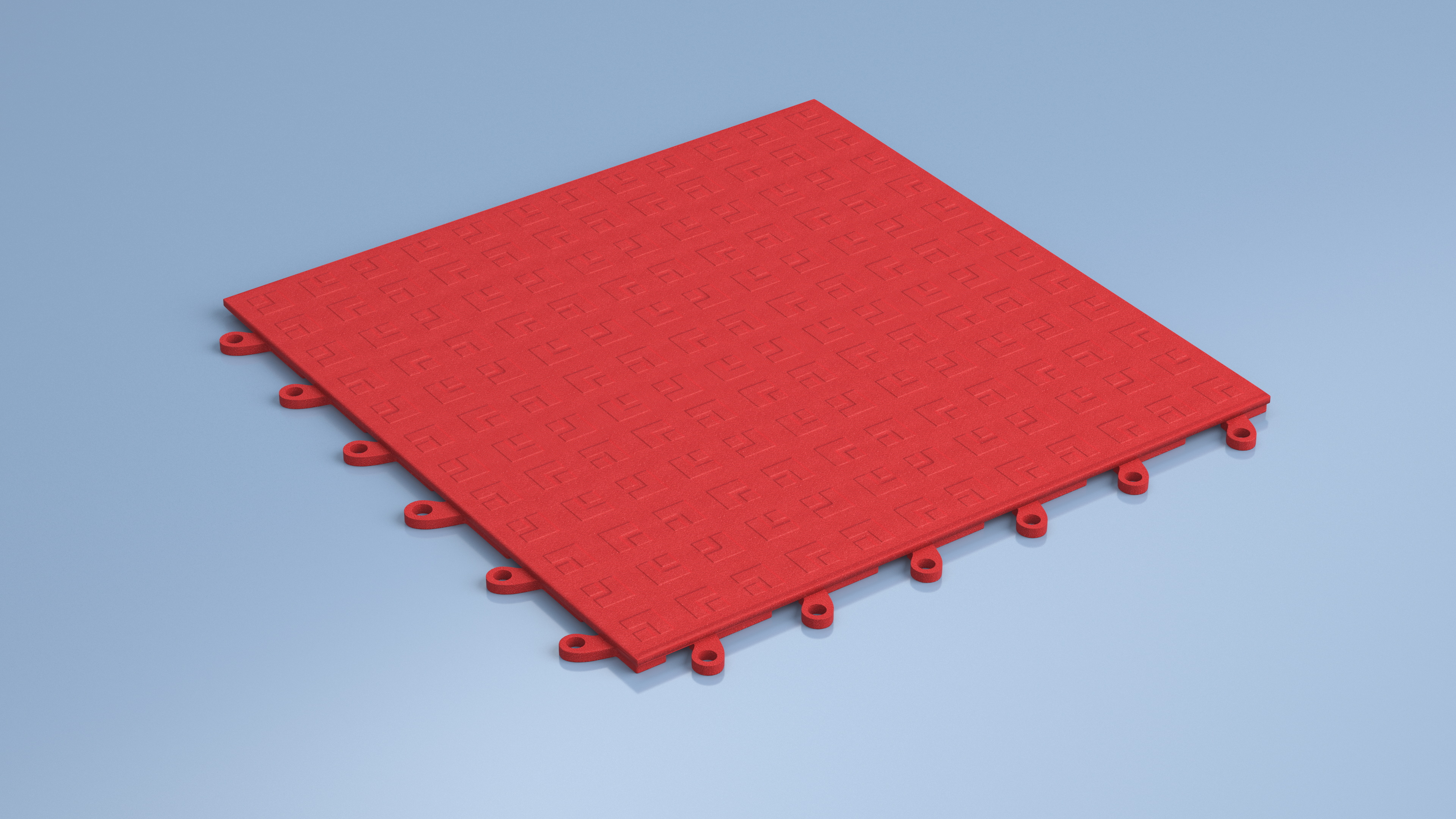 3D Interlocking Floor Mat Red